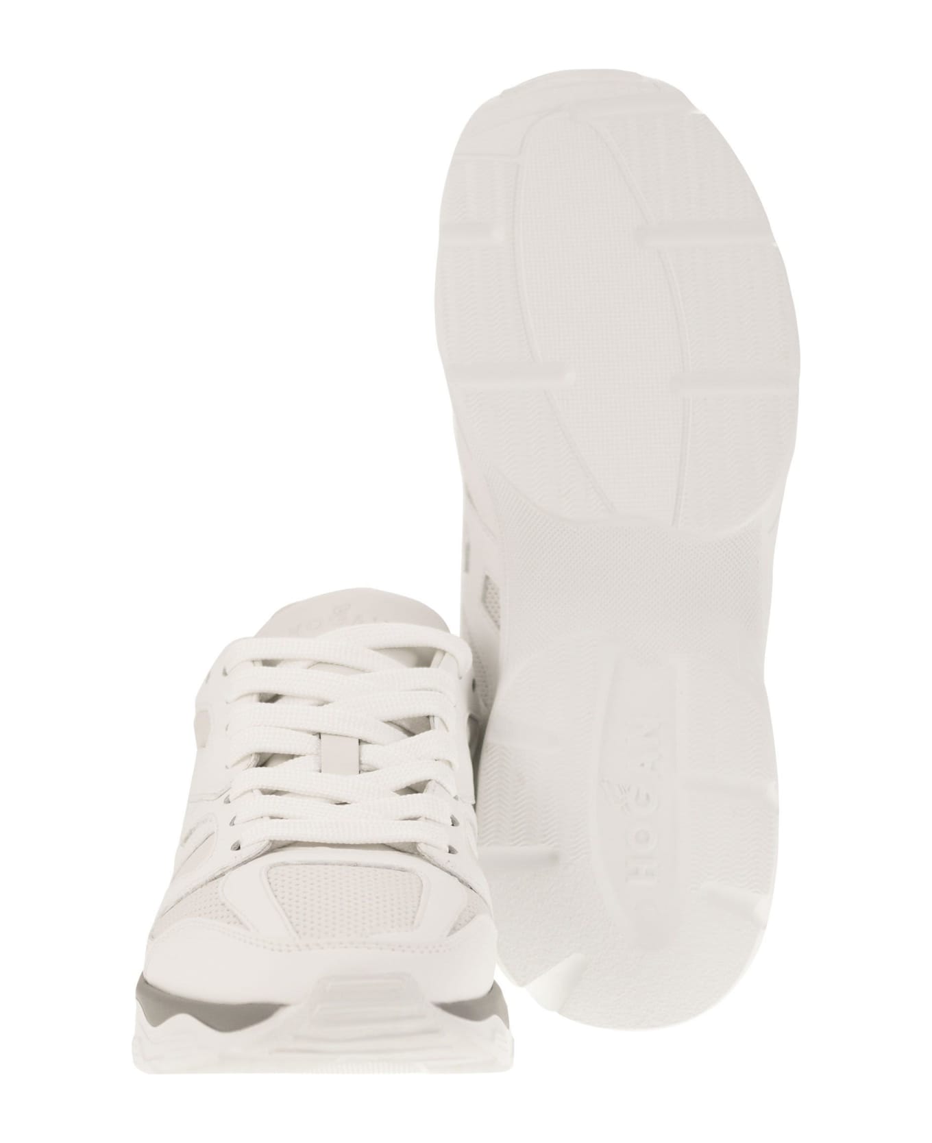 Hogan Round Toe Lace-up Sneakers - White スニーカー