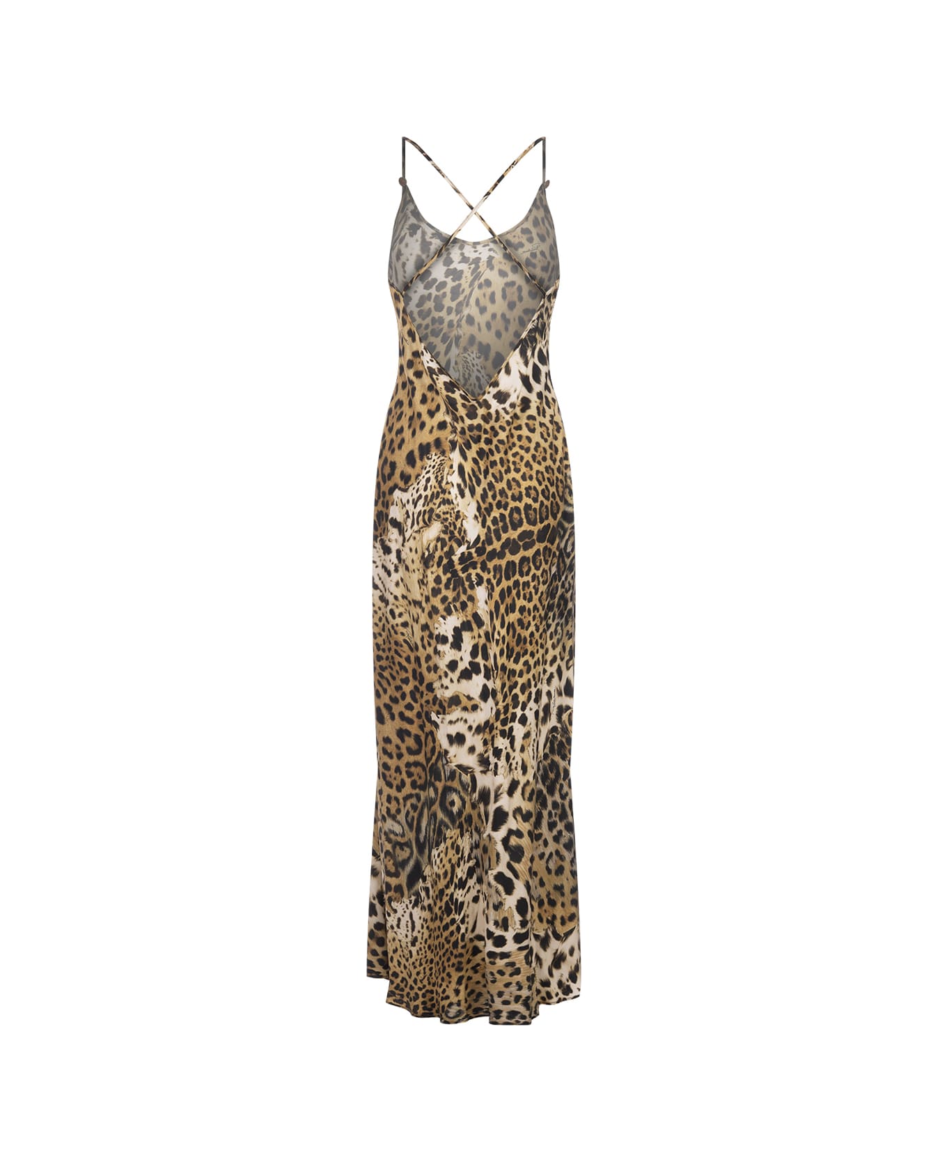 Roberto Cavalli Lingerie Dress With Leopard Print - Brown ワンピース＆ドレス