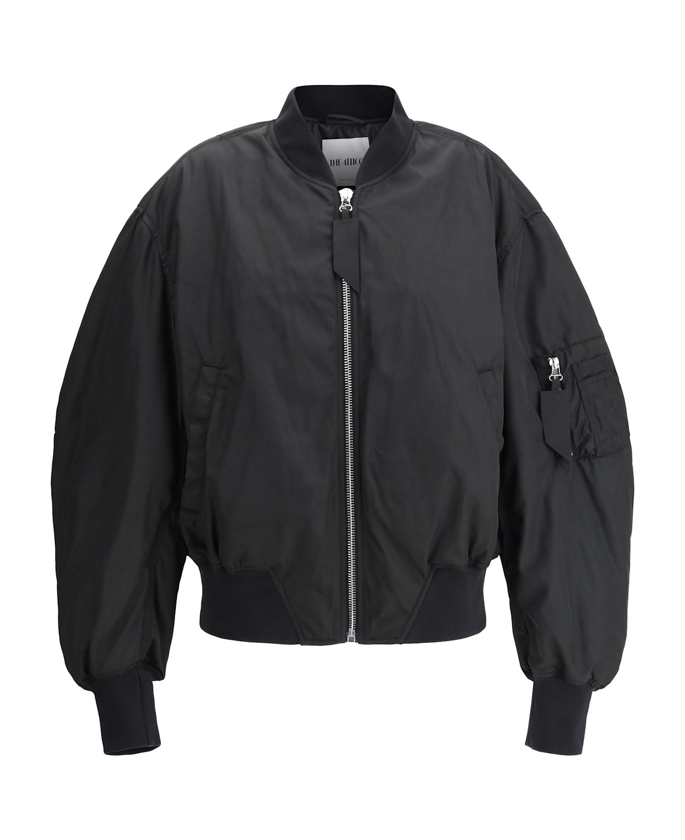 The Attico Nylon Bomber Jacket - Black