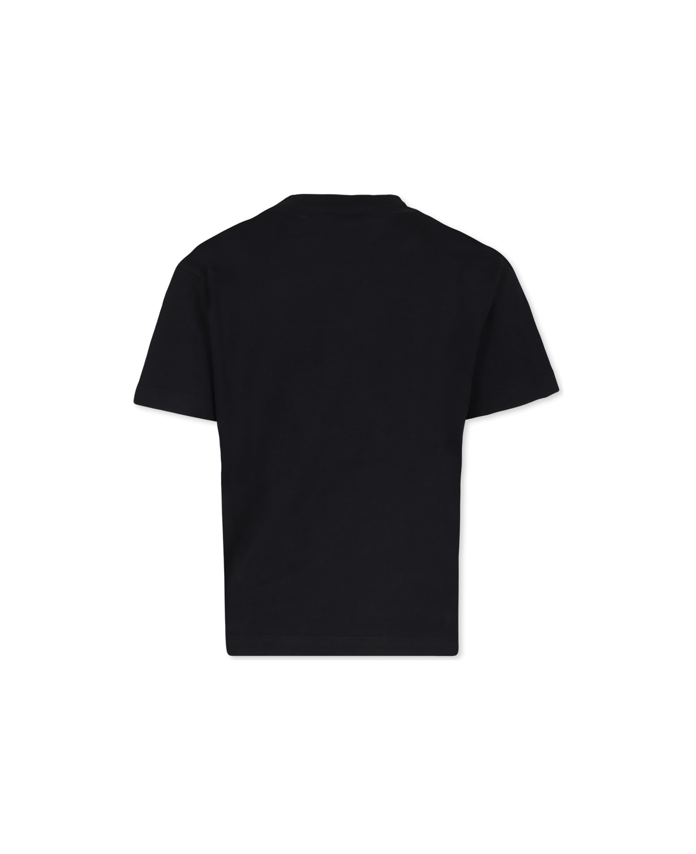 MSGM Black T-shirt For Boy With Logo - Nero