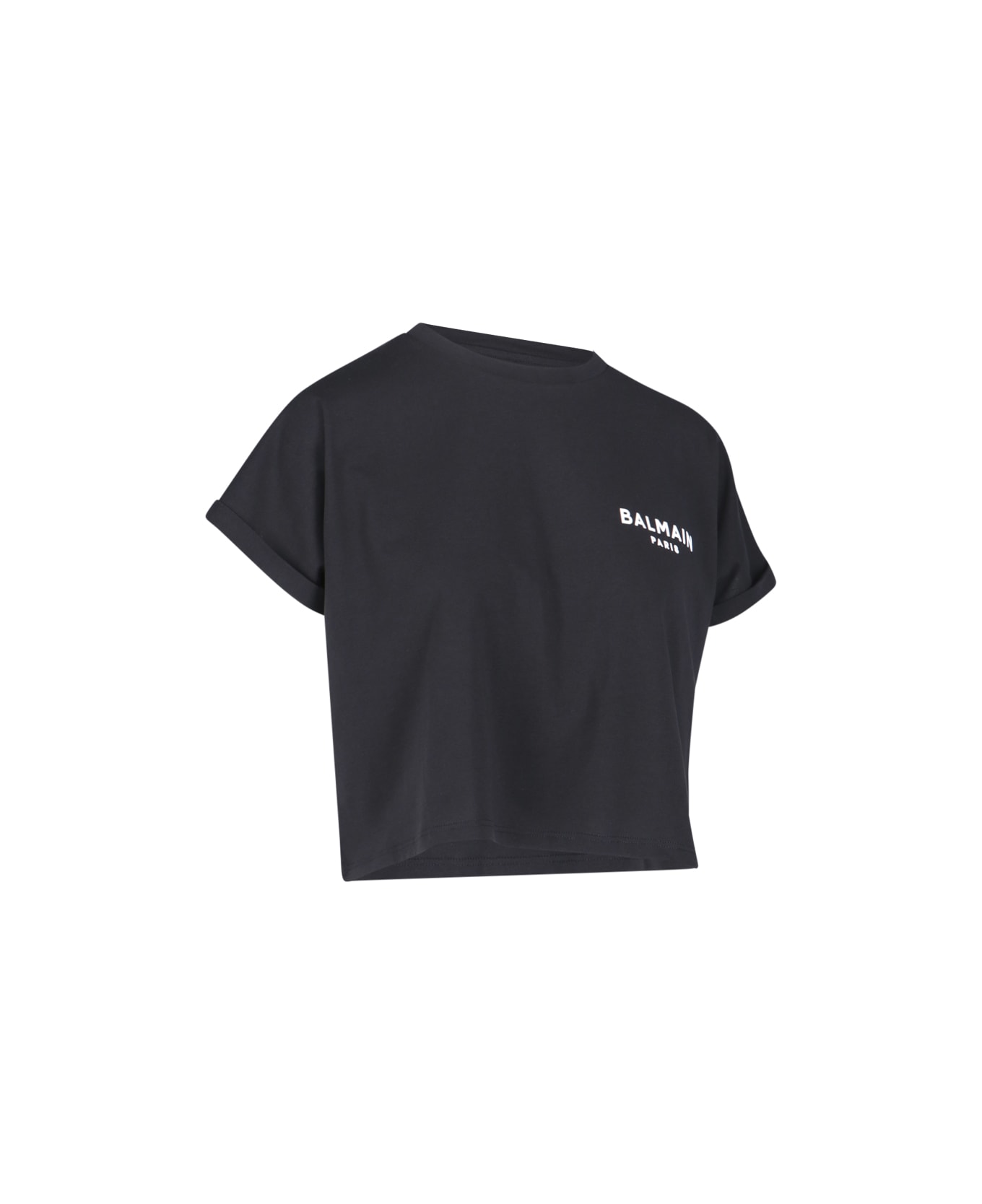 Balmain Cotton Crew-neck T-shirt - Eab Noir Blanc Tシャツ