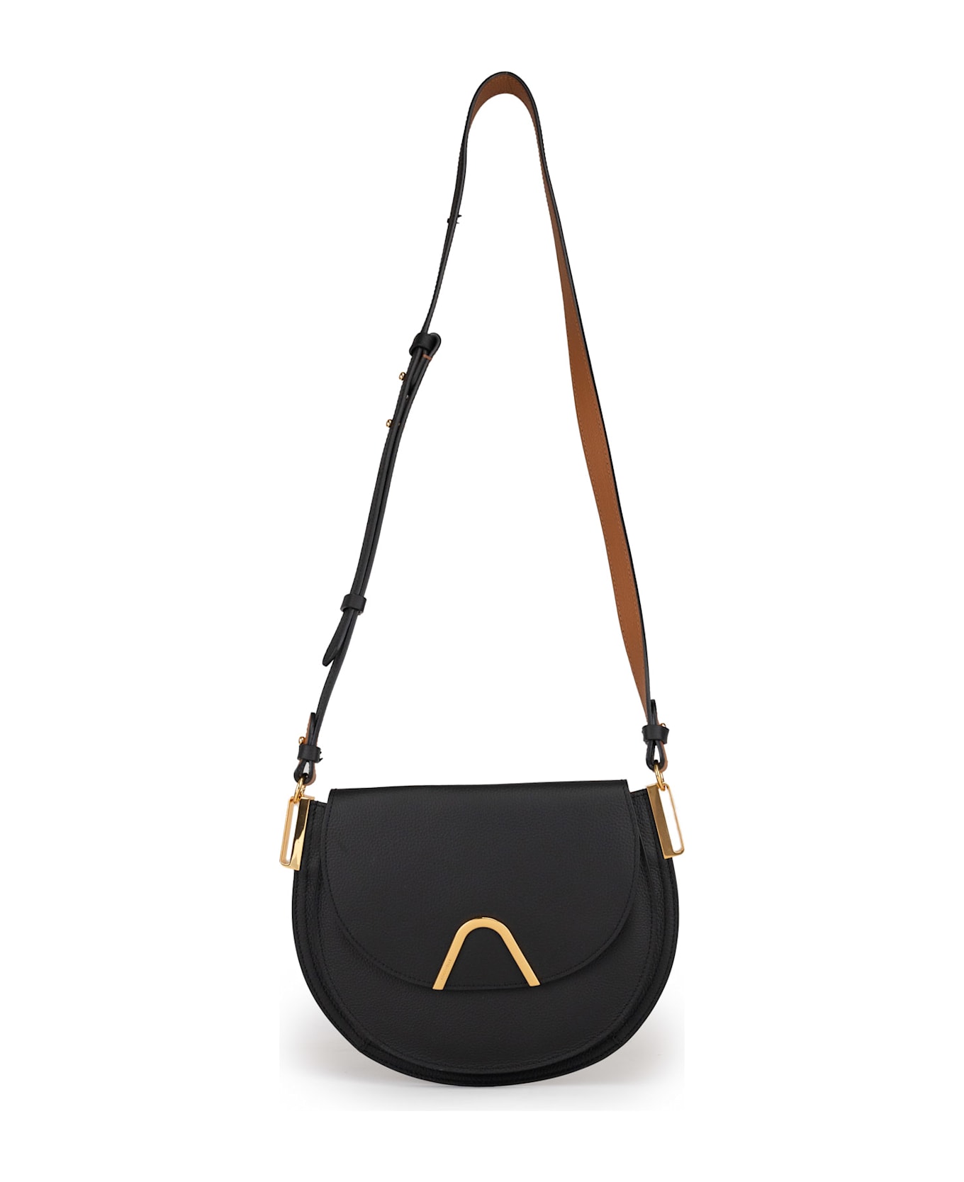 Coccinelle "sunup" Shoulder Bag In Leather - Noir/cuir