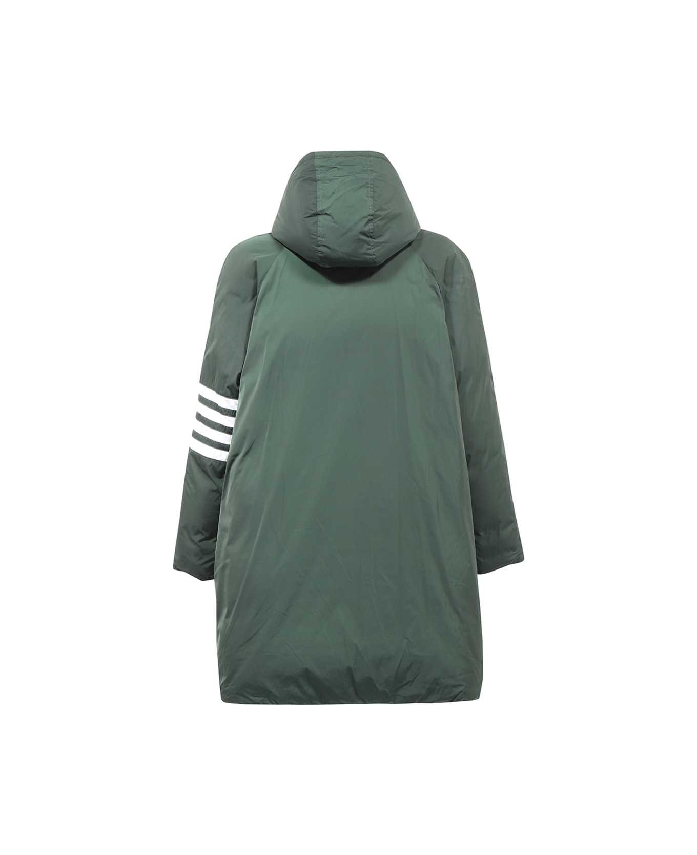 Thom Browne 4 Bar Football Sideline Parka In Poly Twill - Green