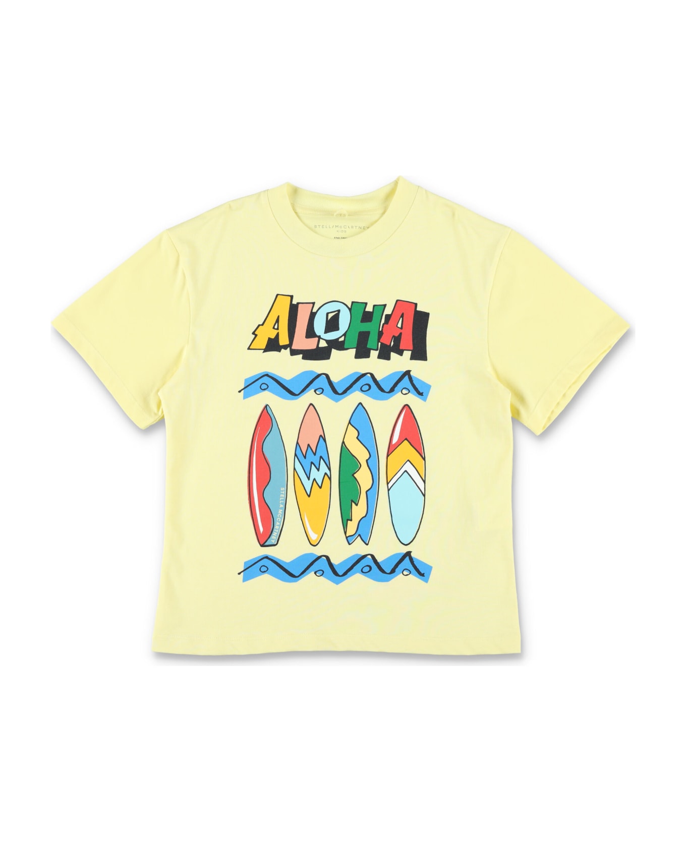 Stella McCartney Kids Aloha Surfboards T-shirt - LIGHT YELLOW Tシャツ＆ポロシャツ