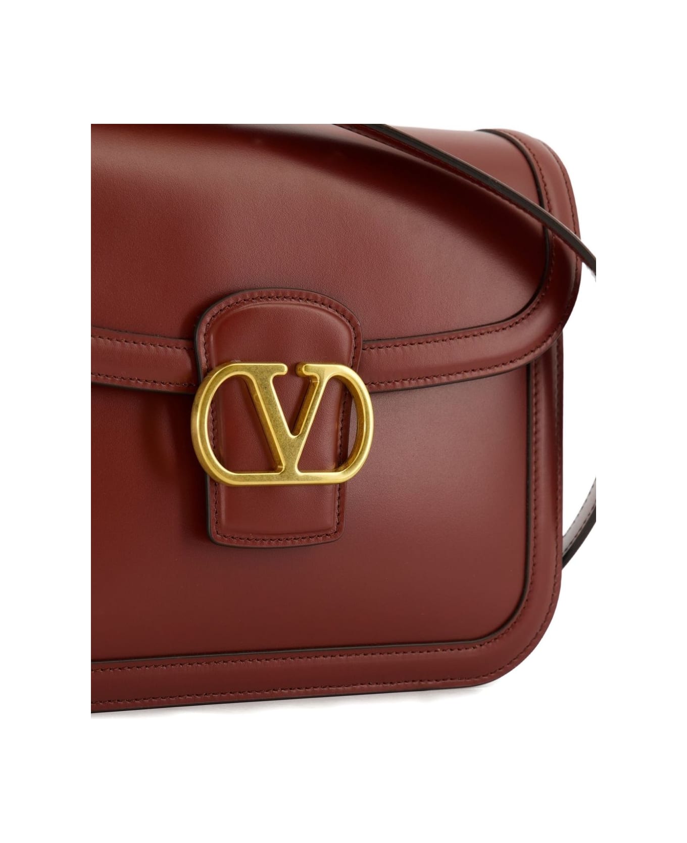Valentino Garavani 9to5 Leather Shoulder Bag - Bordeaux