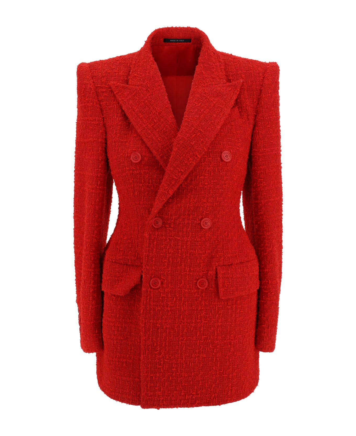 Balenciaga Tweed Blazer Jacket - red