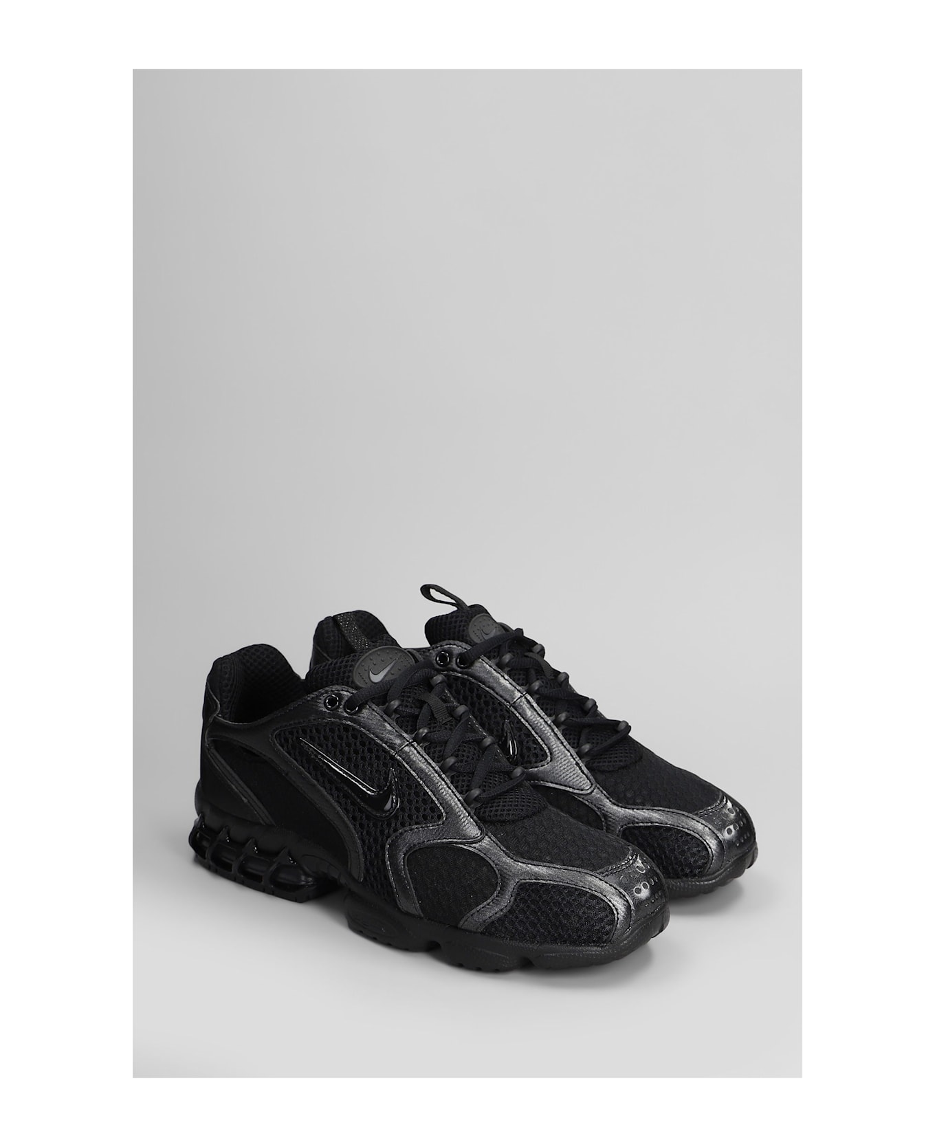 Nike Zoom Spiridon Cage 2 Sneakers In Black Leather And Fabric - black