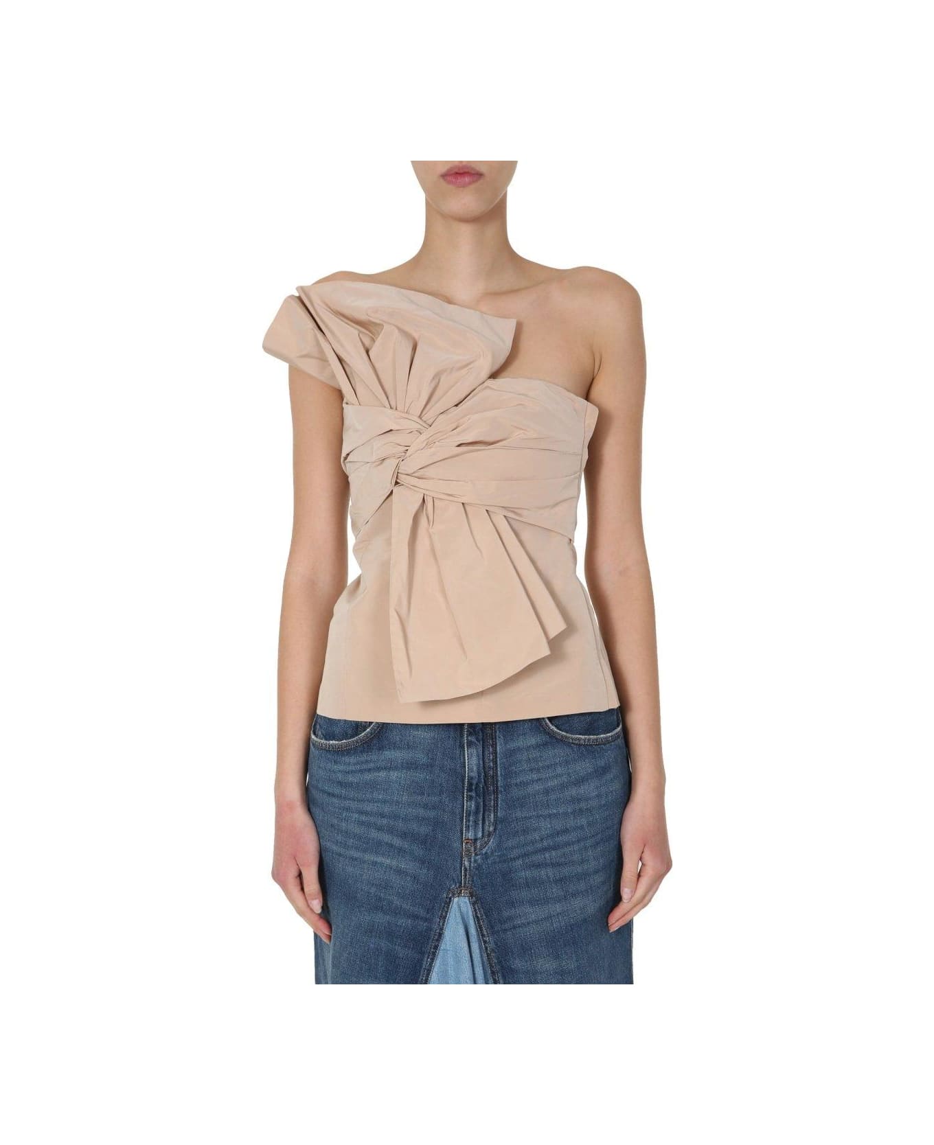 Givenchy Bow Bustier Top - BEIGE