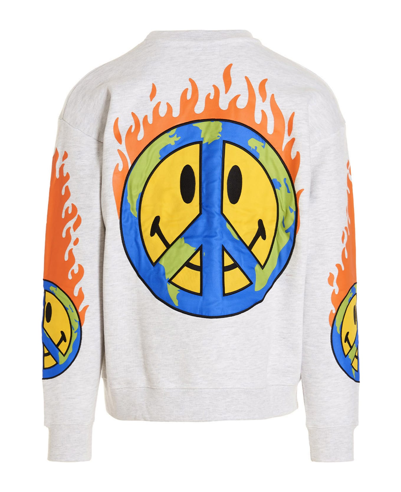 Market 'smiley Earth On Fire' Sweatshirt - GREY