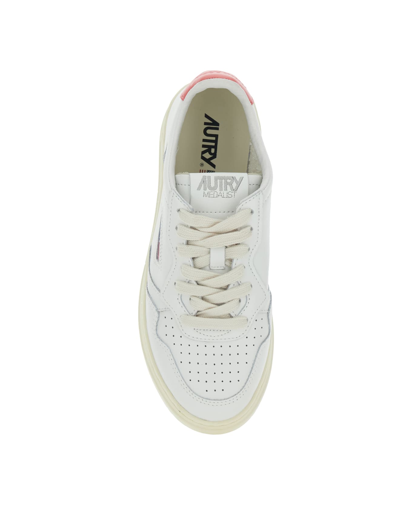 Autry 'medalist' White Low Top Sneakers With Logo Patch On Tongue And Side In Leather Woman - White