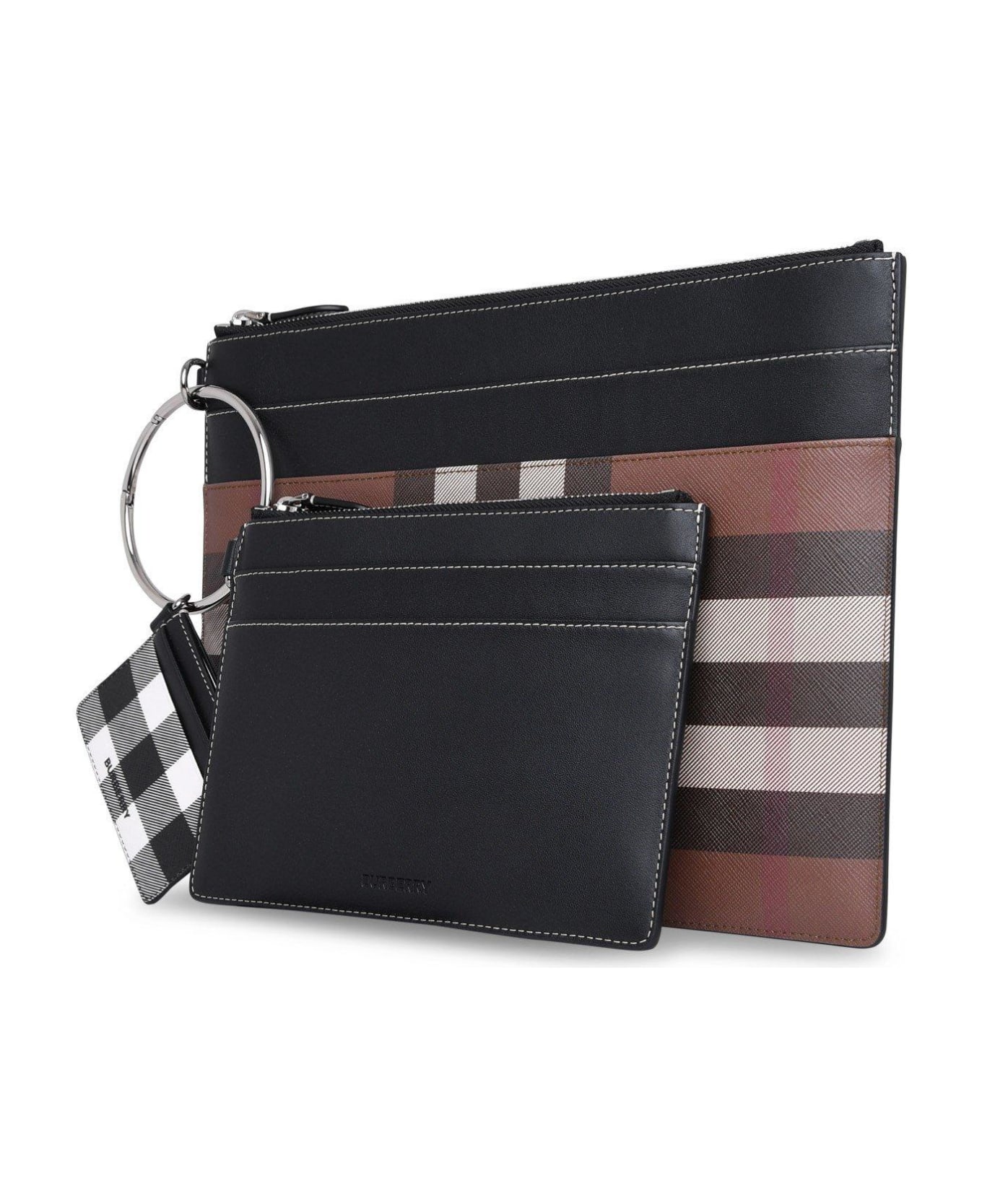 Burberry Logo Patch Zipped Wallet - Brown 財布