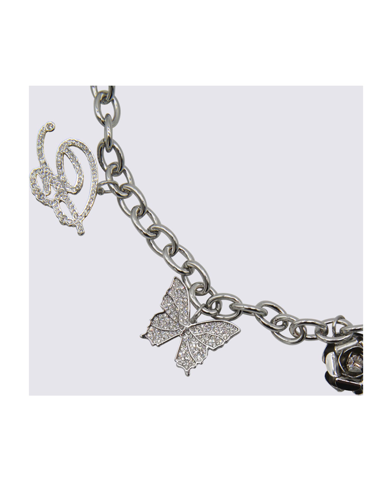 Blumarine Silver Tone Belt - SILVER/CRYSTAL
