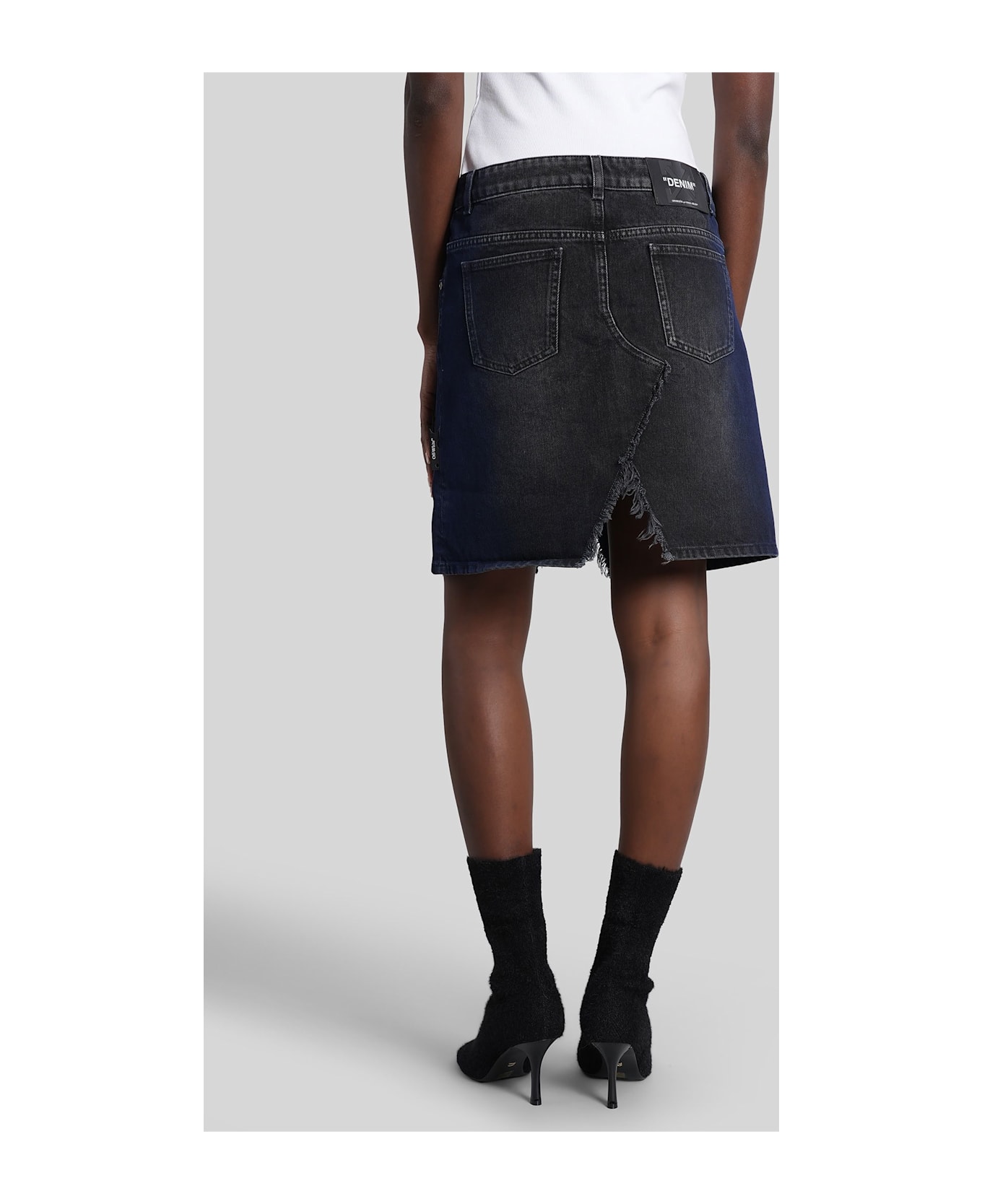 Off-White Skirt In Blue Cotton - blue