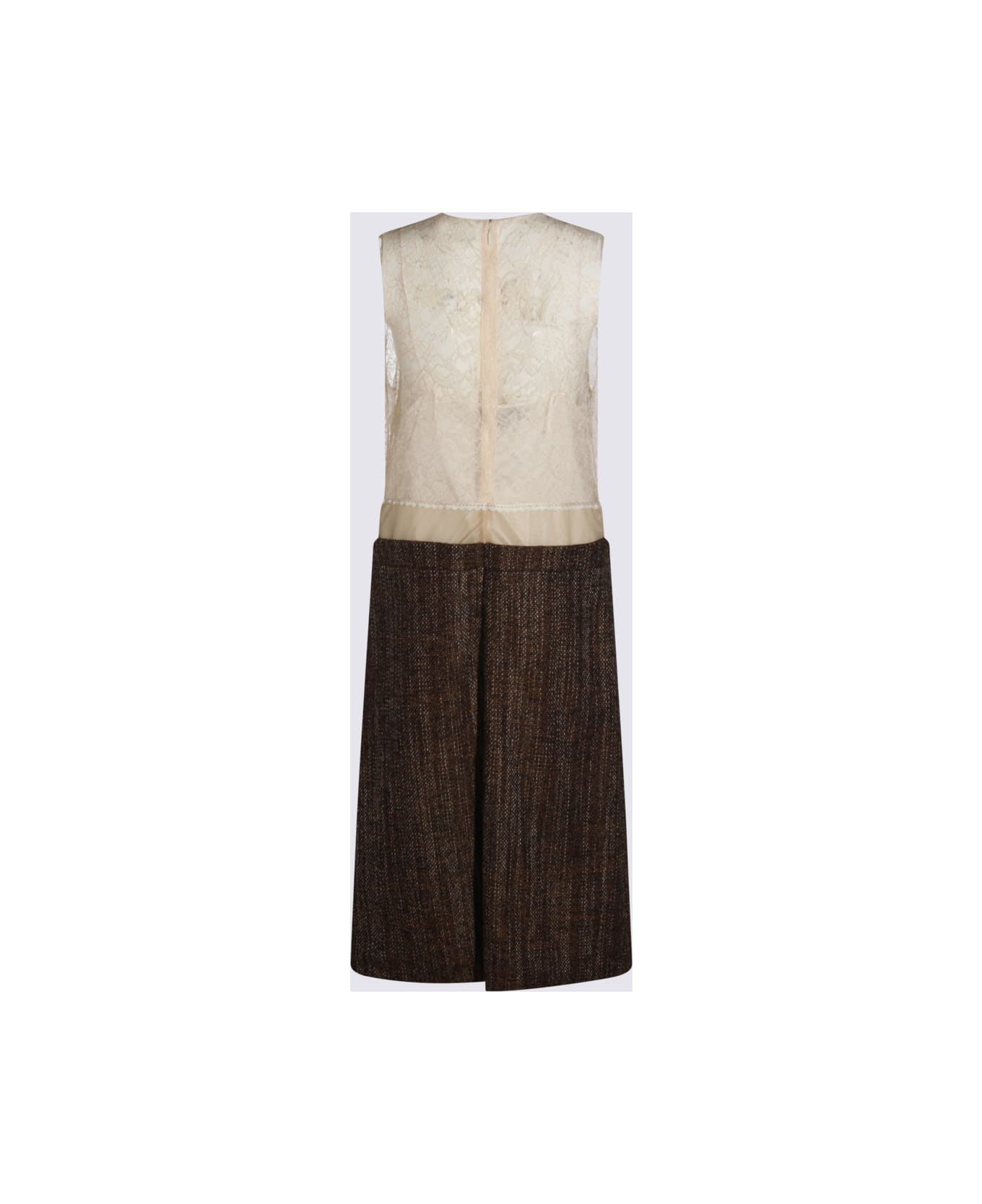 Fendi Beige Cotton Dress - RUST