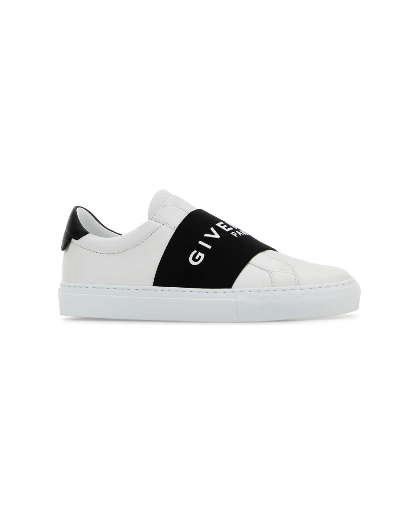 Givenchy White Leather Urban Street Slip Ons - WHITEBLACK