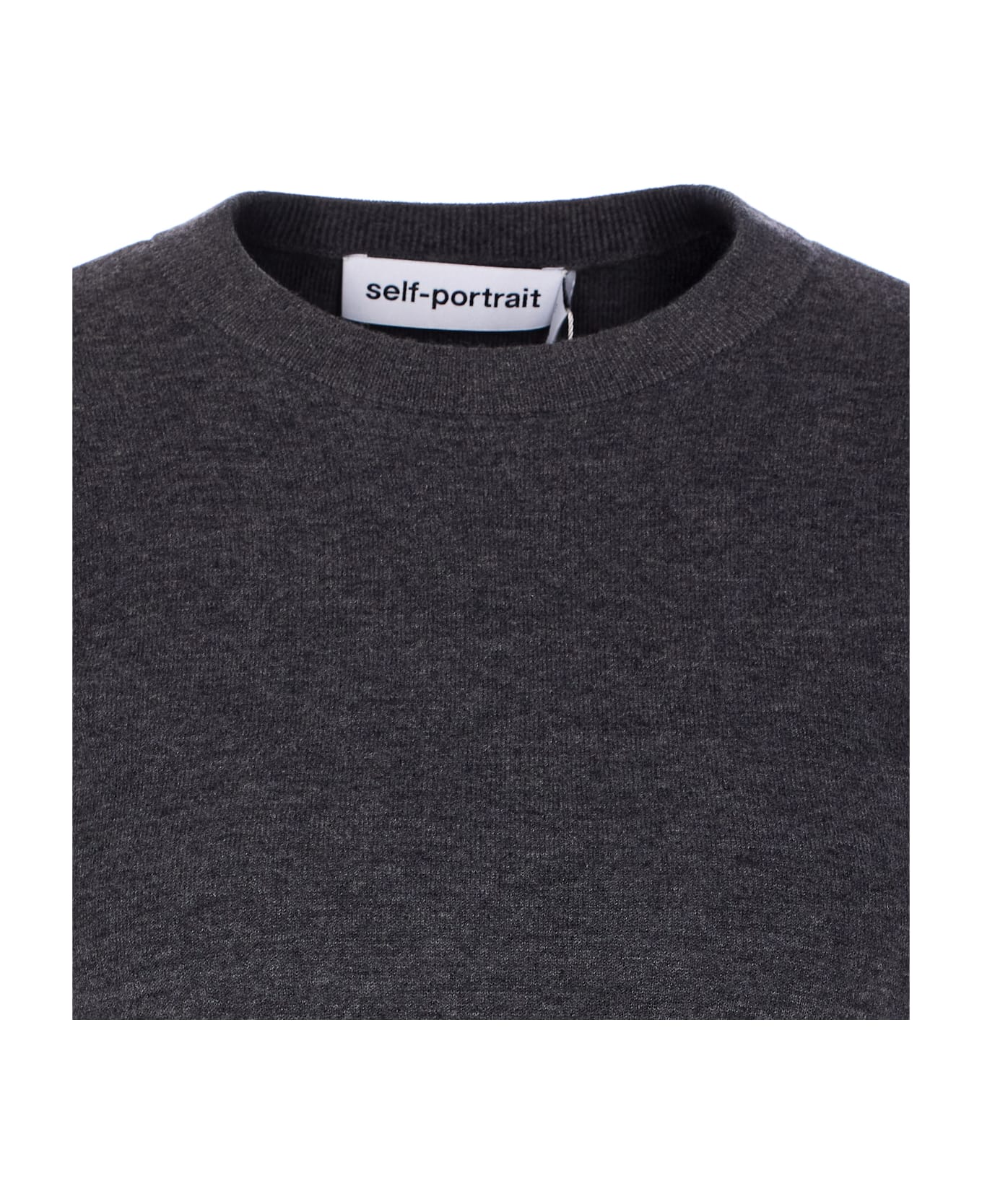 self-portrait Contrast Lace Sweater - Grey