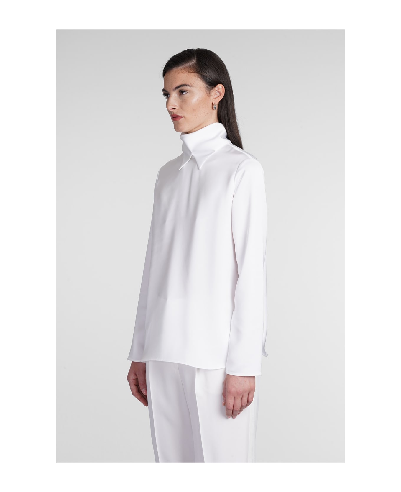 Emporio Armani Blouse In White Polyester Giorgio Armani - Silk White シャツ