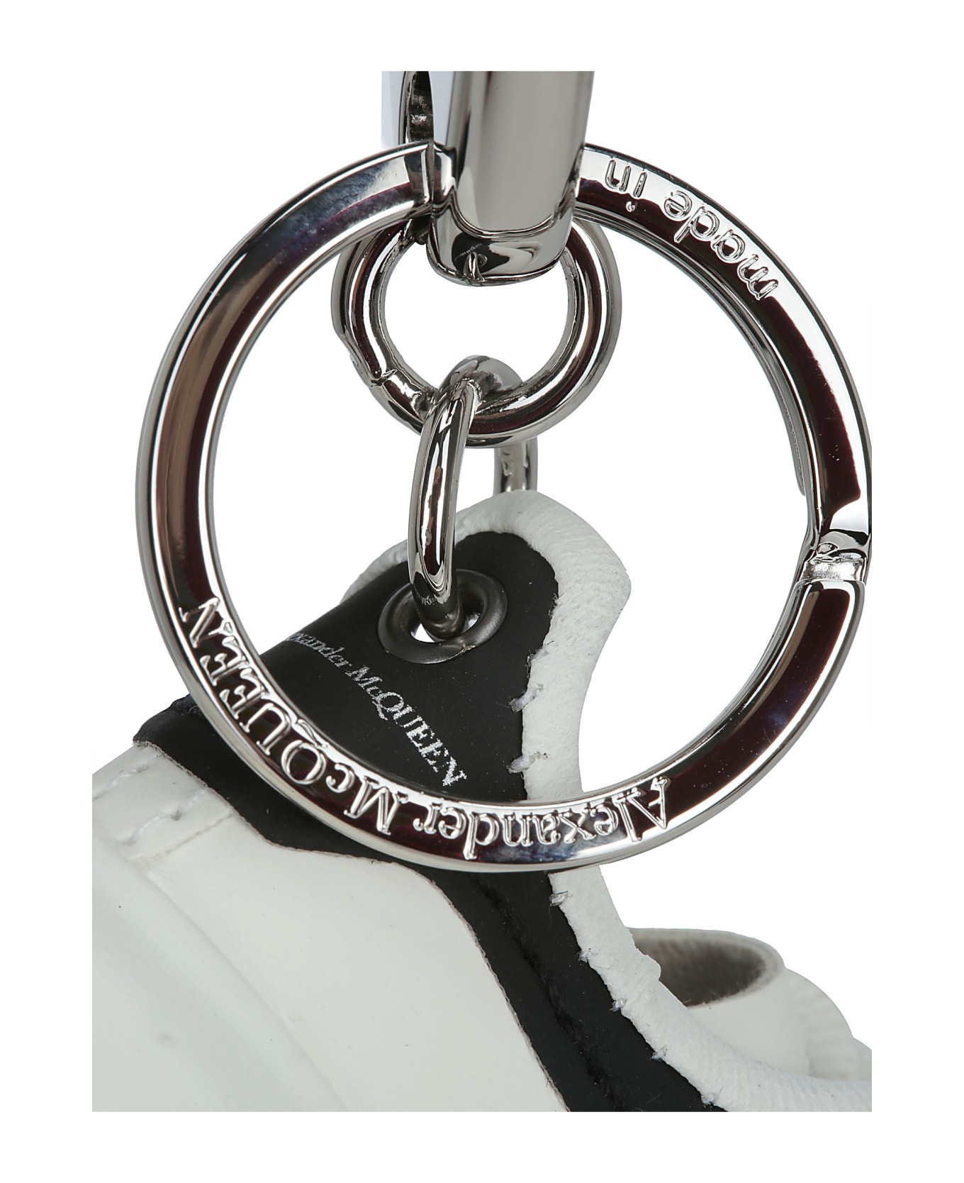 Alexander McQueen Key Ring - White/black