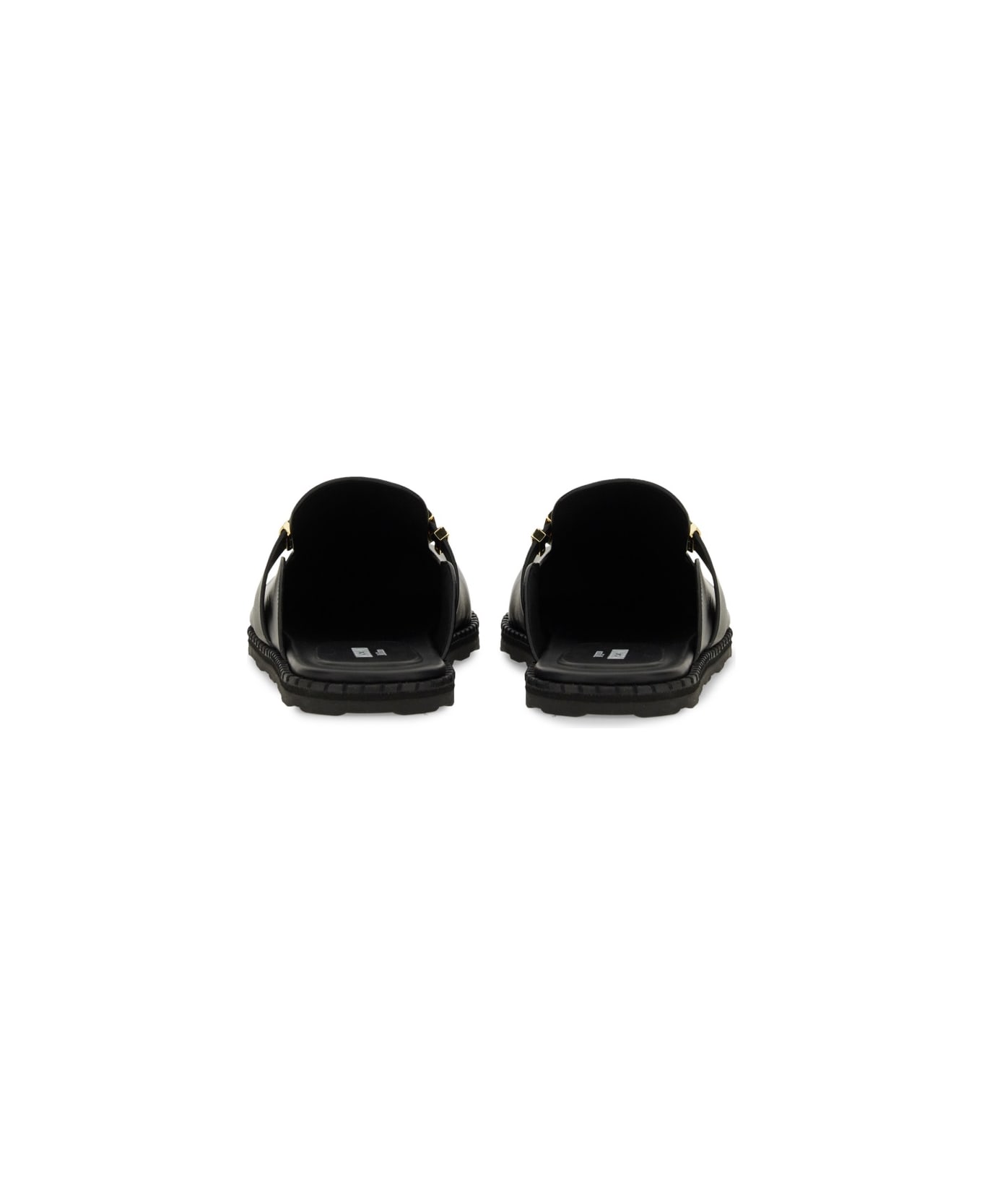 Moschino Sandal With Logo - BLACK