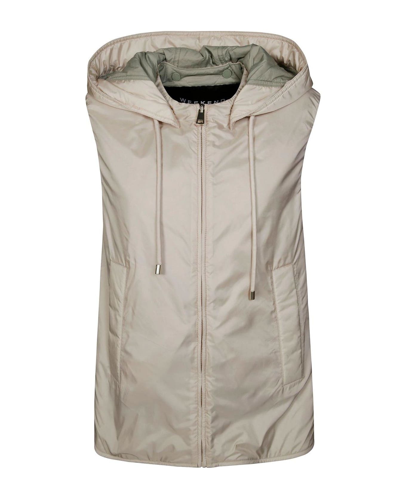 Weekend Max Mara Tecla Zip-up Drawstring Gilet - Bianco