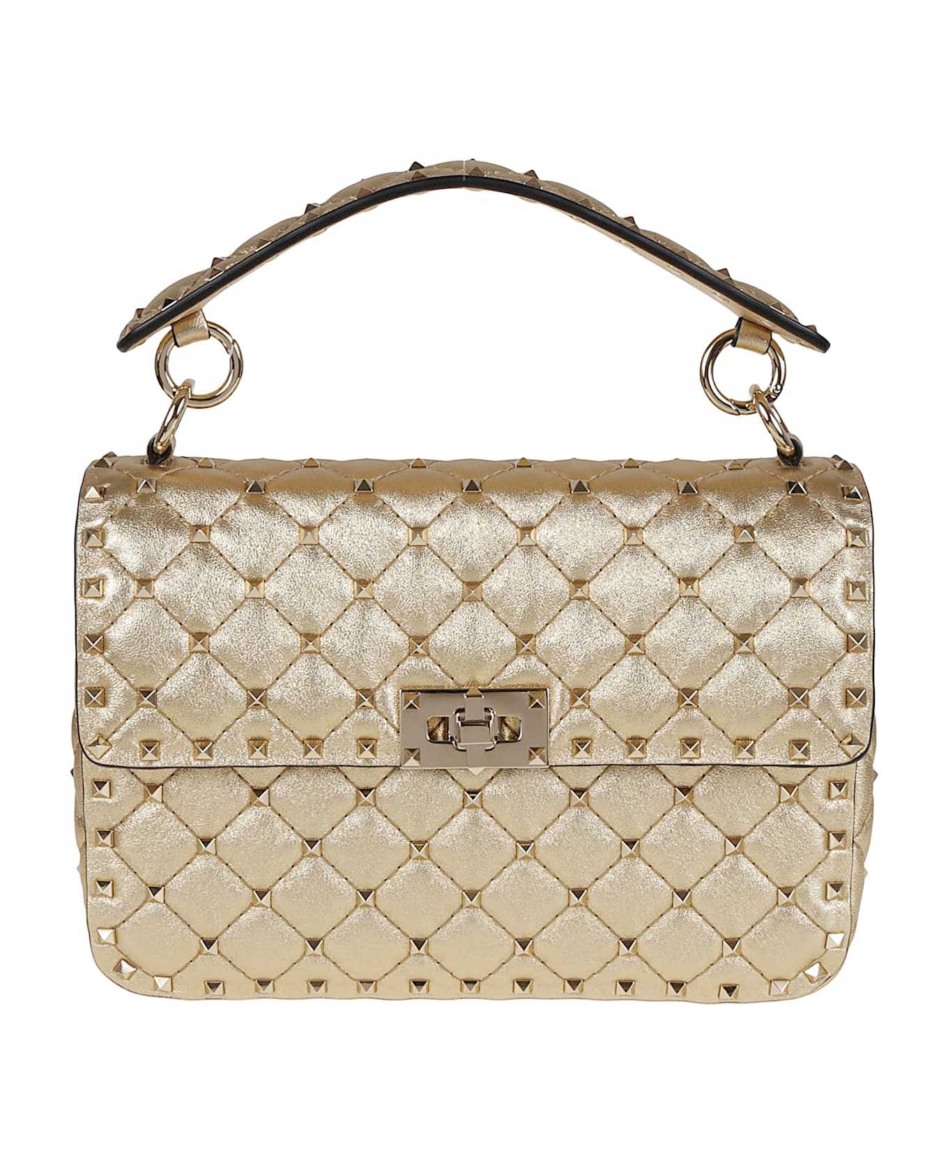 Valentino Garavani Medium Shoulder Bag Rockstud Spike - Beige
