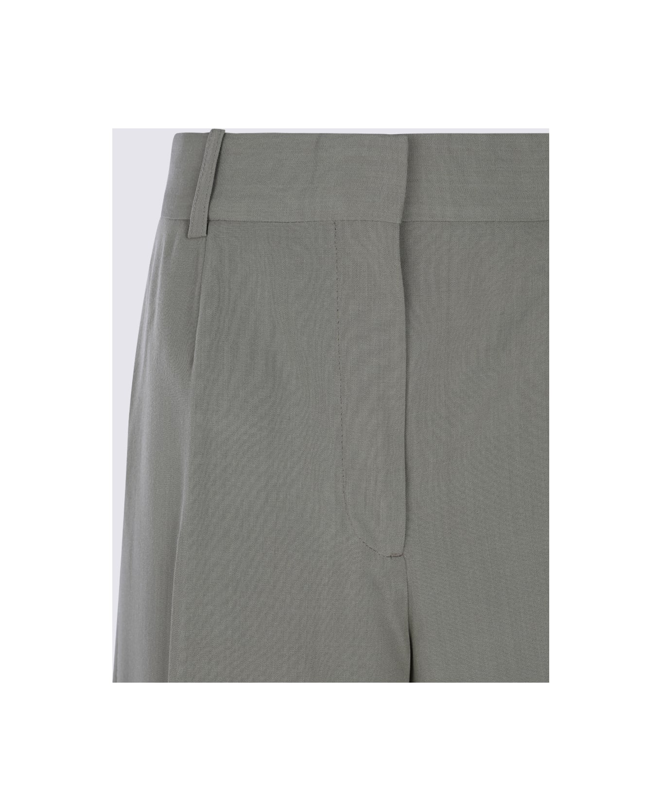 Totême Grey Viscose Pants - Beige