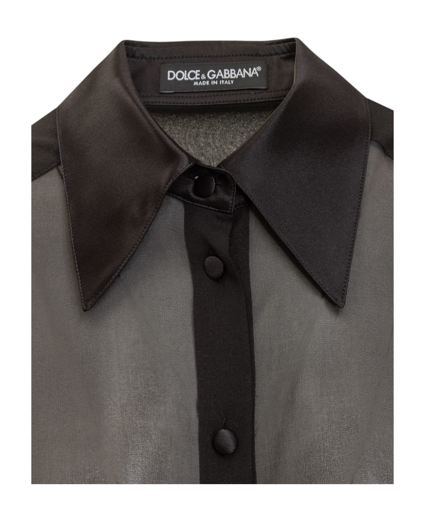 Dolce & Gabbana Silk Chiffon Shirt - Black