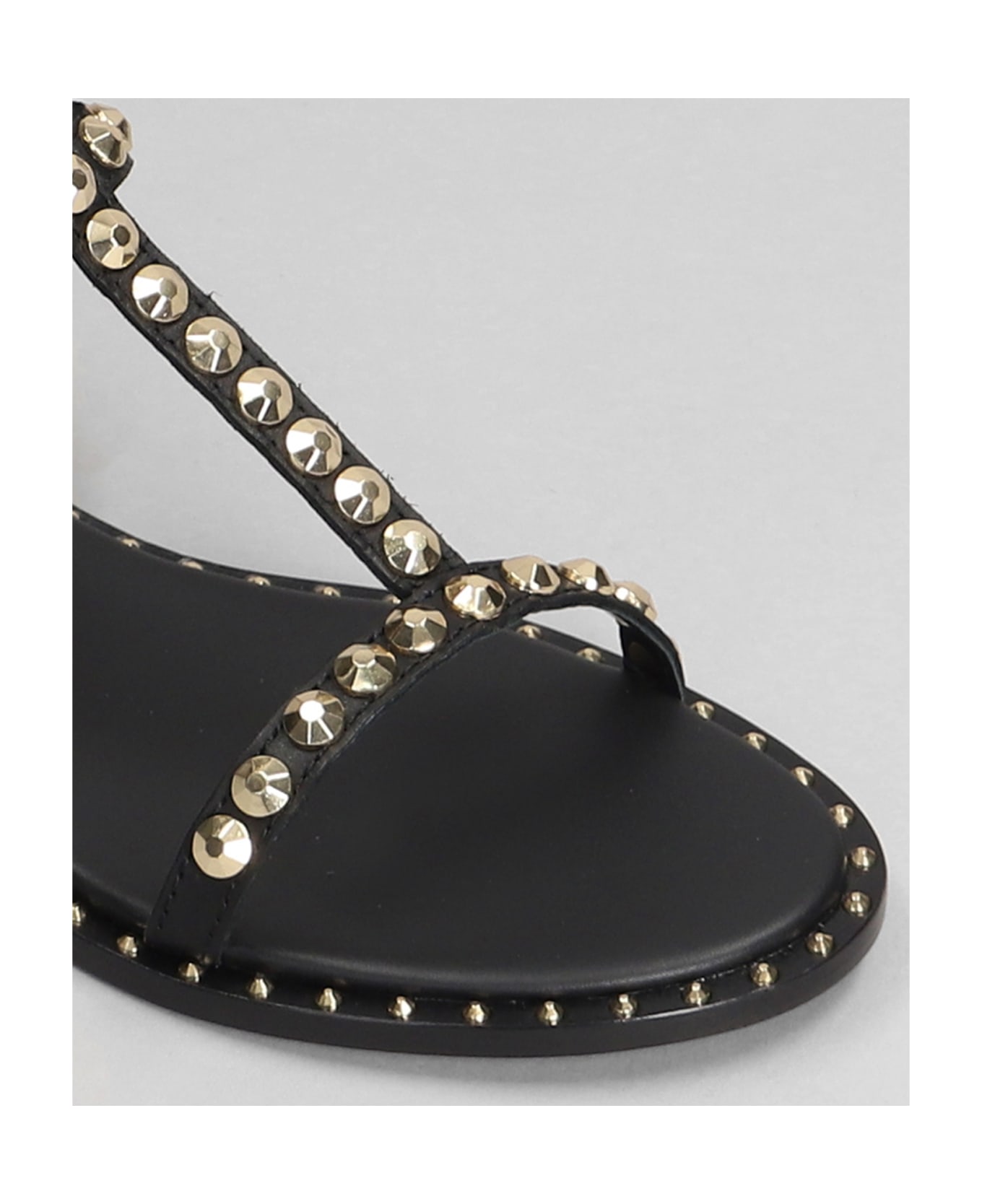 Ash Play Flats In Black Leather - black