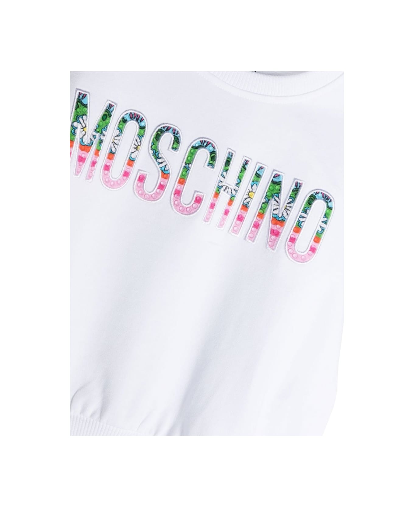 Moschino Logo Crewneck Sweatshirt - WHITE