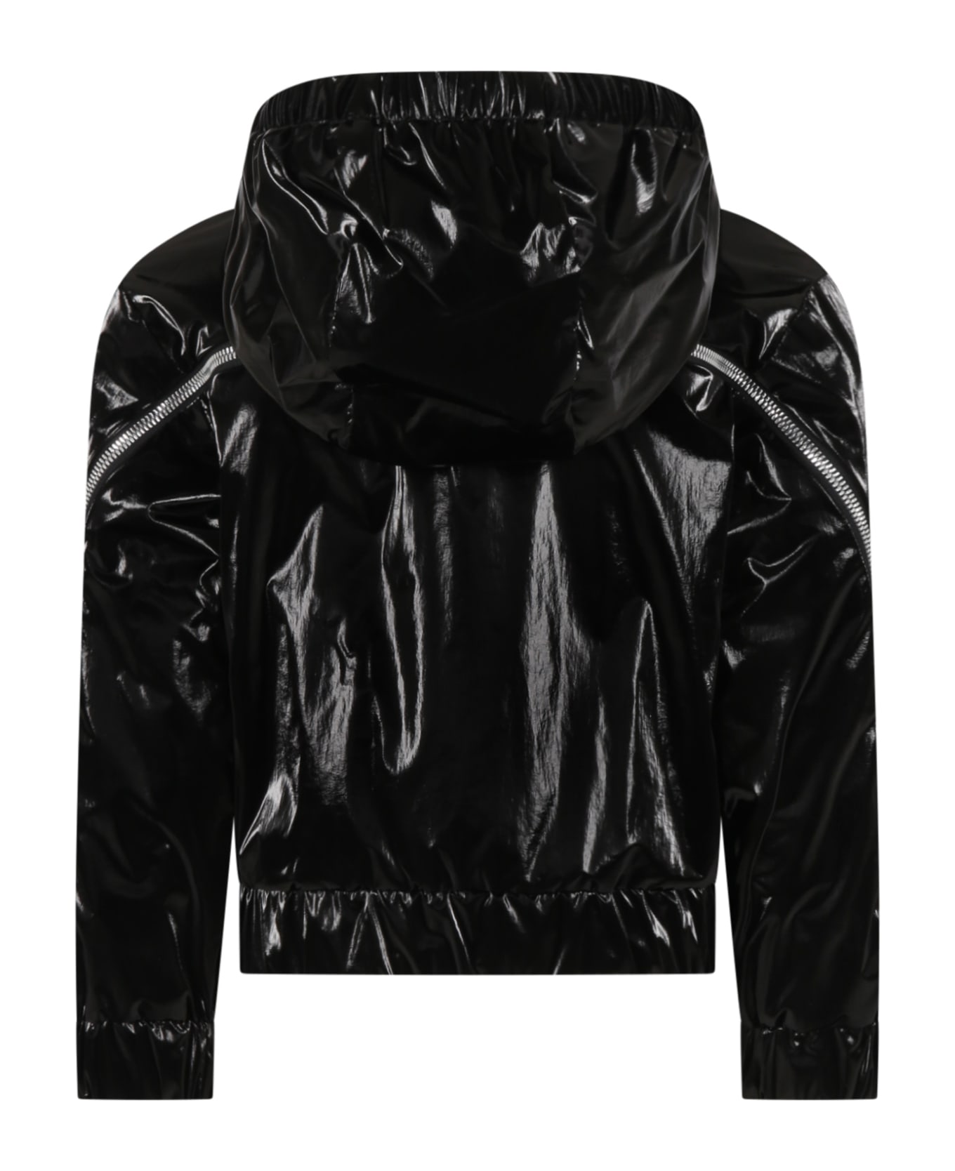 Moncler Black Windbreaker For Girl With Logo | italist, ALWAYS LIKE A SALE