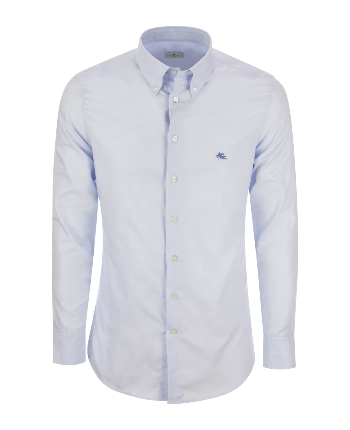 Etro Button-down Cotton Shirt - Light Blue
