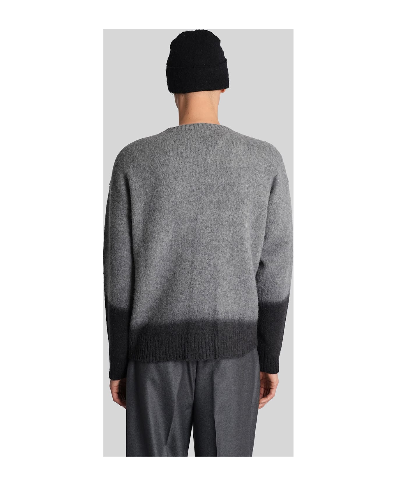 Paura Radmin Cardigan In Grey Wool - grey