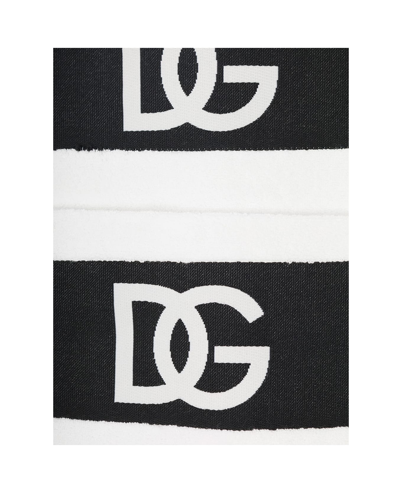 Dolce & Gabbana White Set Of Five Towels With Dg Logo In Terry Cotton - White