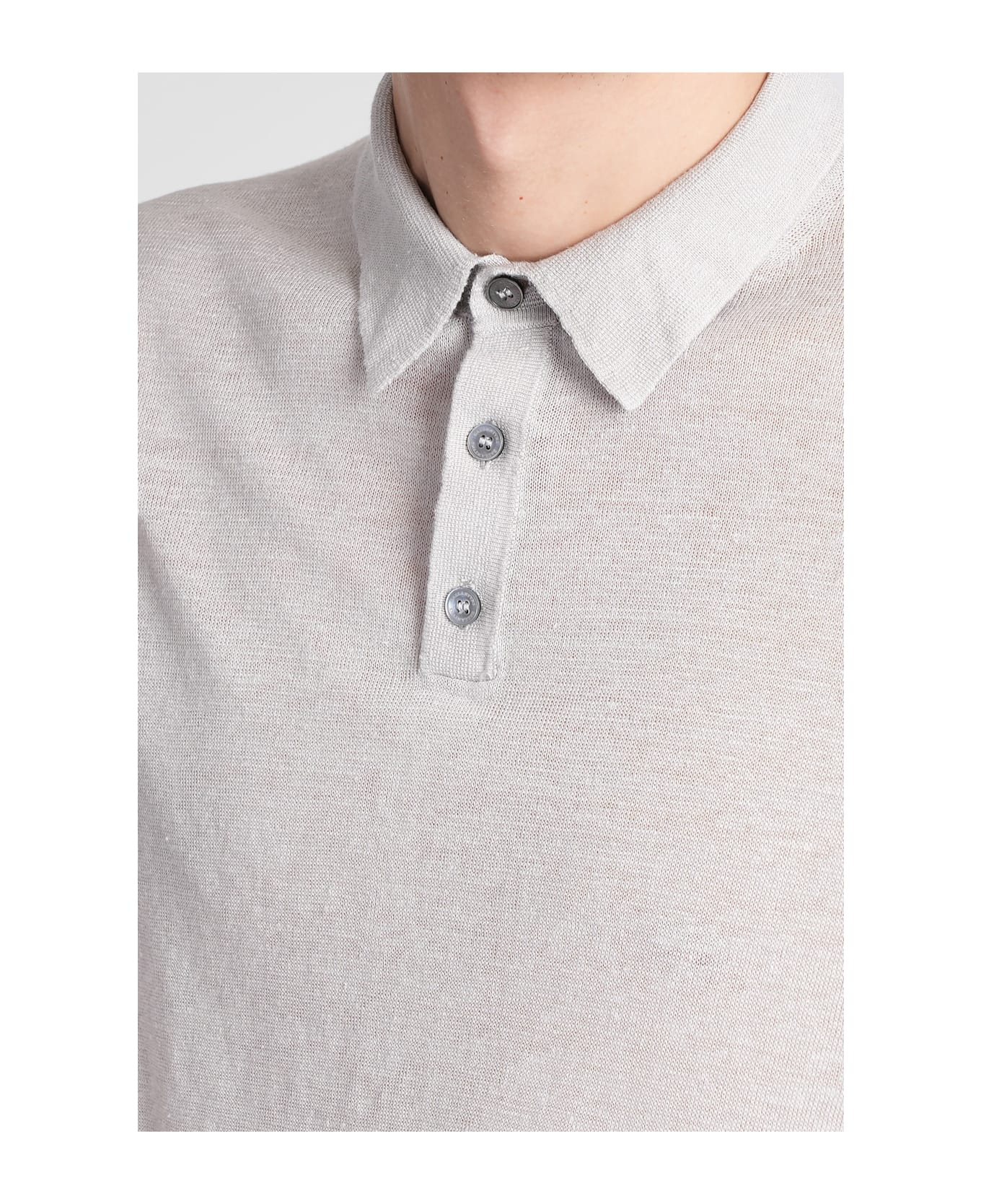 Ballantyne T-shirt In Grey Linen - grey