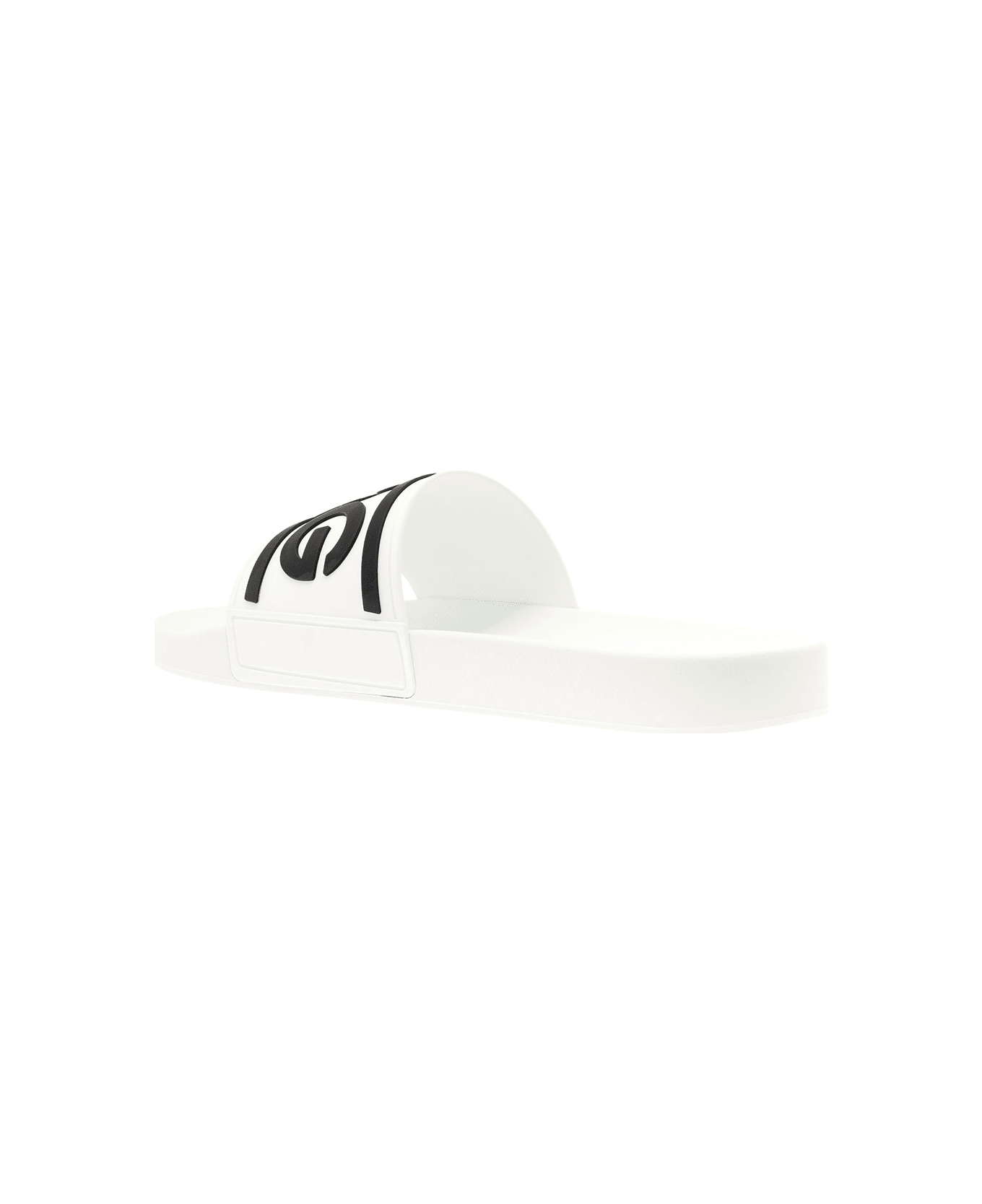 Dolce & Gabbana White Pool Slide In Rubber With Embossed Logo Dolce& Gabbana Man - White/black その他各種シューズ