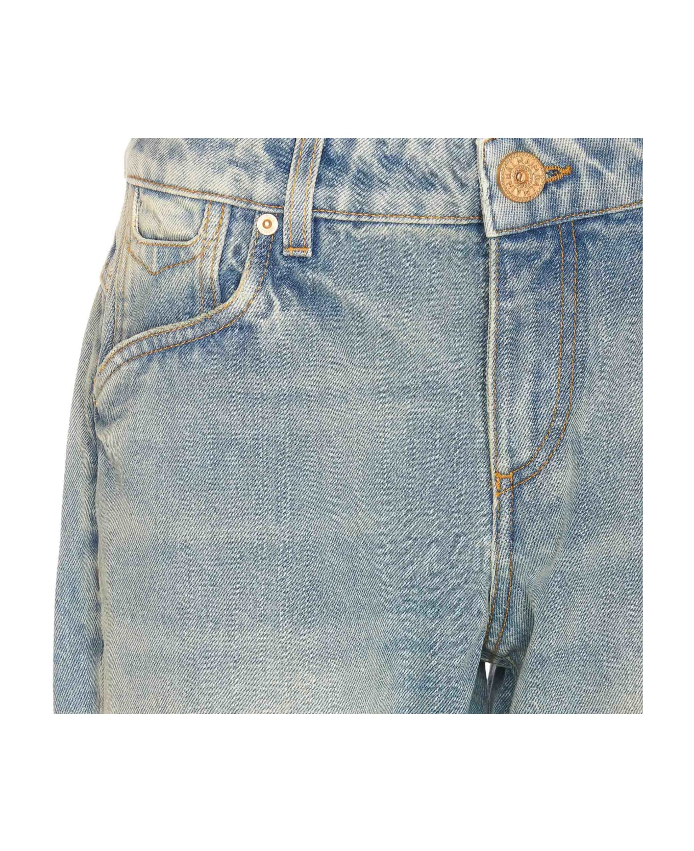 Balmain logotryk Bootcut Western Denim Jeans - Blue