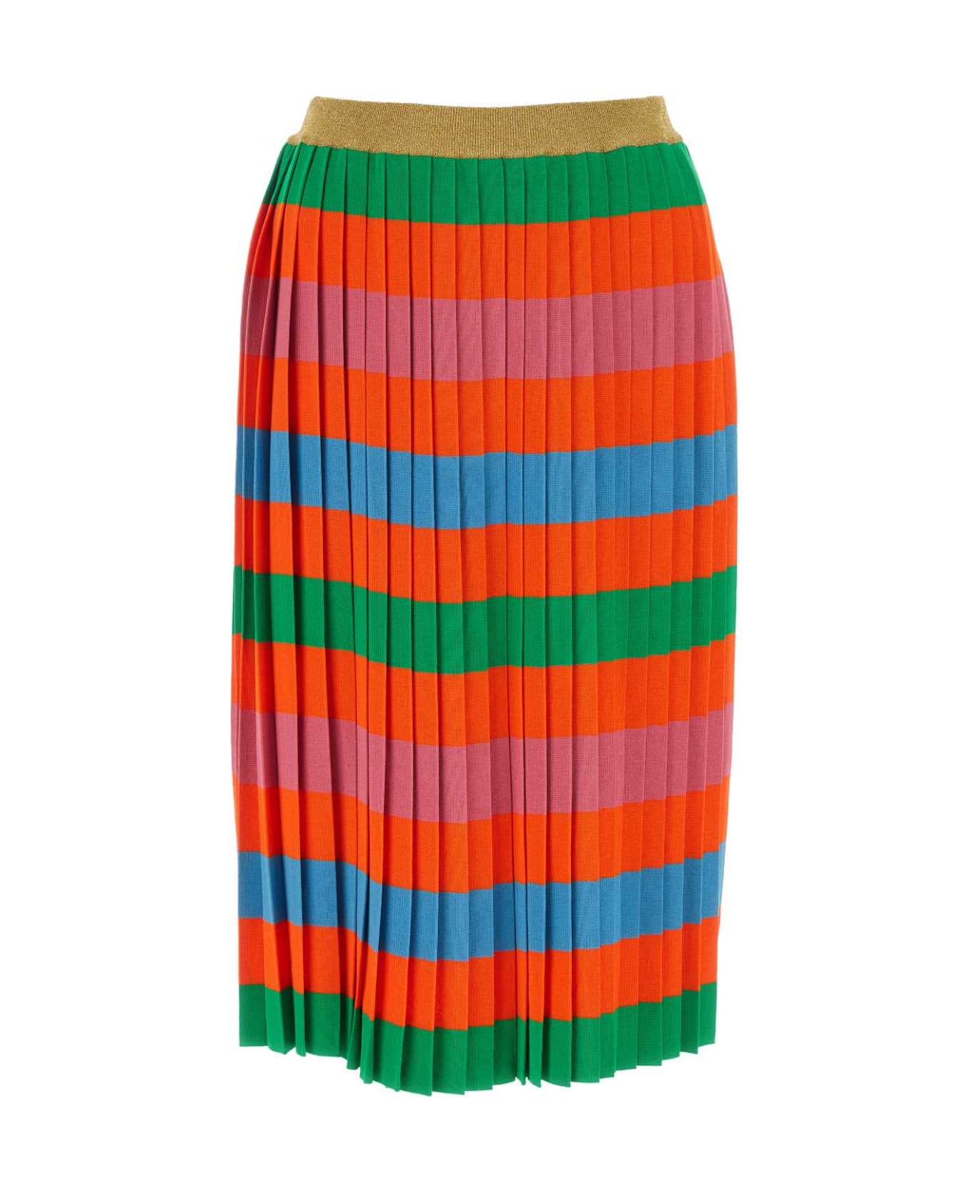 Gucci Multicolor Viscose Blend Skirt - ORANGEMC