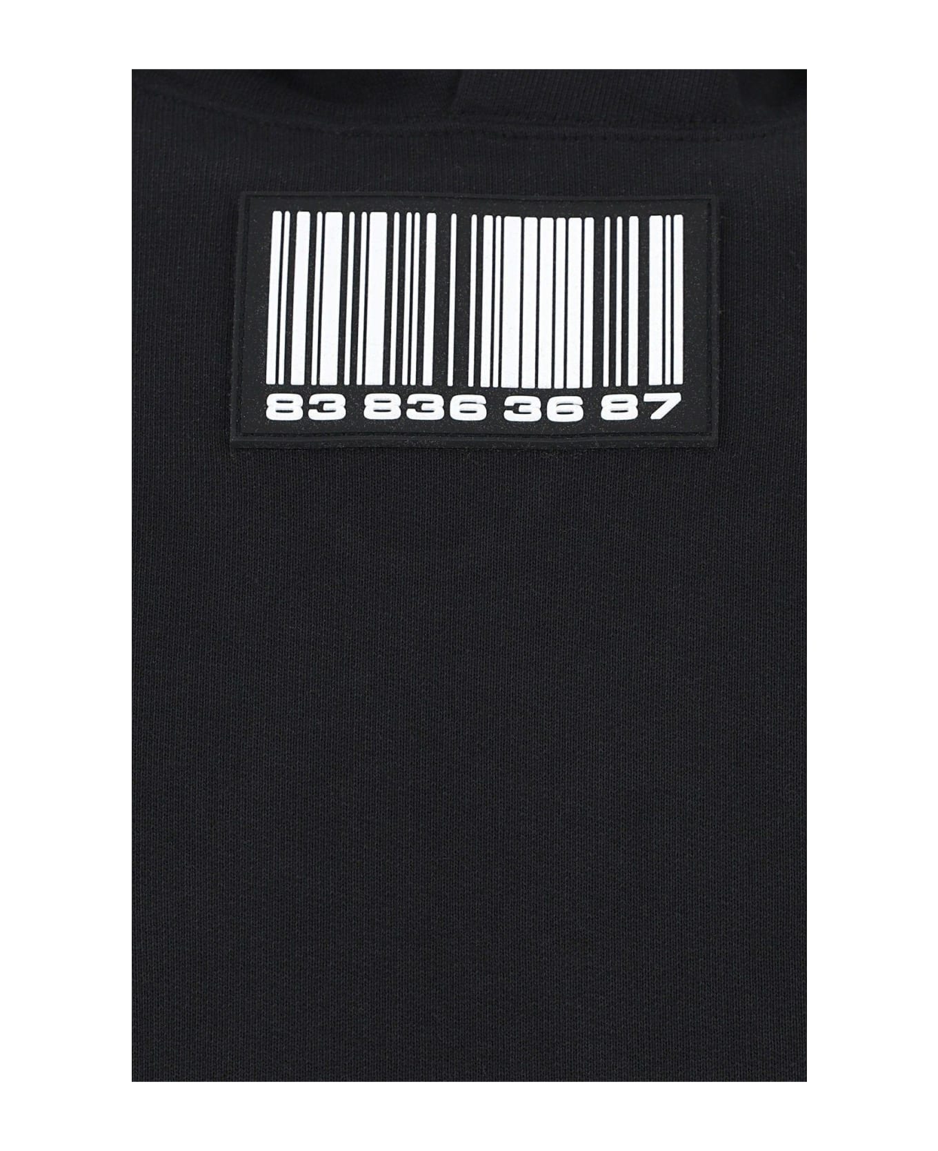 VTMNTS Black Cotton Blend Oversize Sweatshirt - BLACK