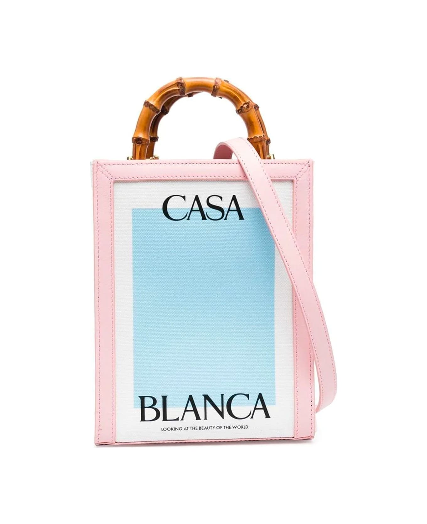 Casablanca Mini Casa Vanvas Tote Bag - Pink