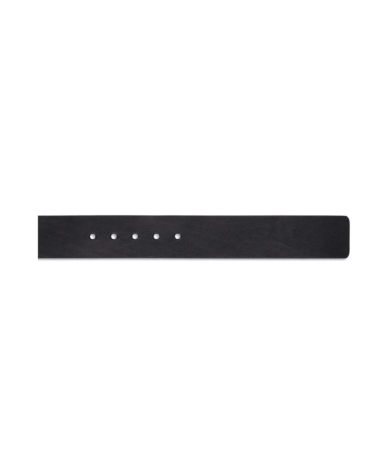 Loewe Pin Buckle Leather Belt - BLACK VINTAGE BRASS