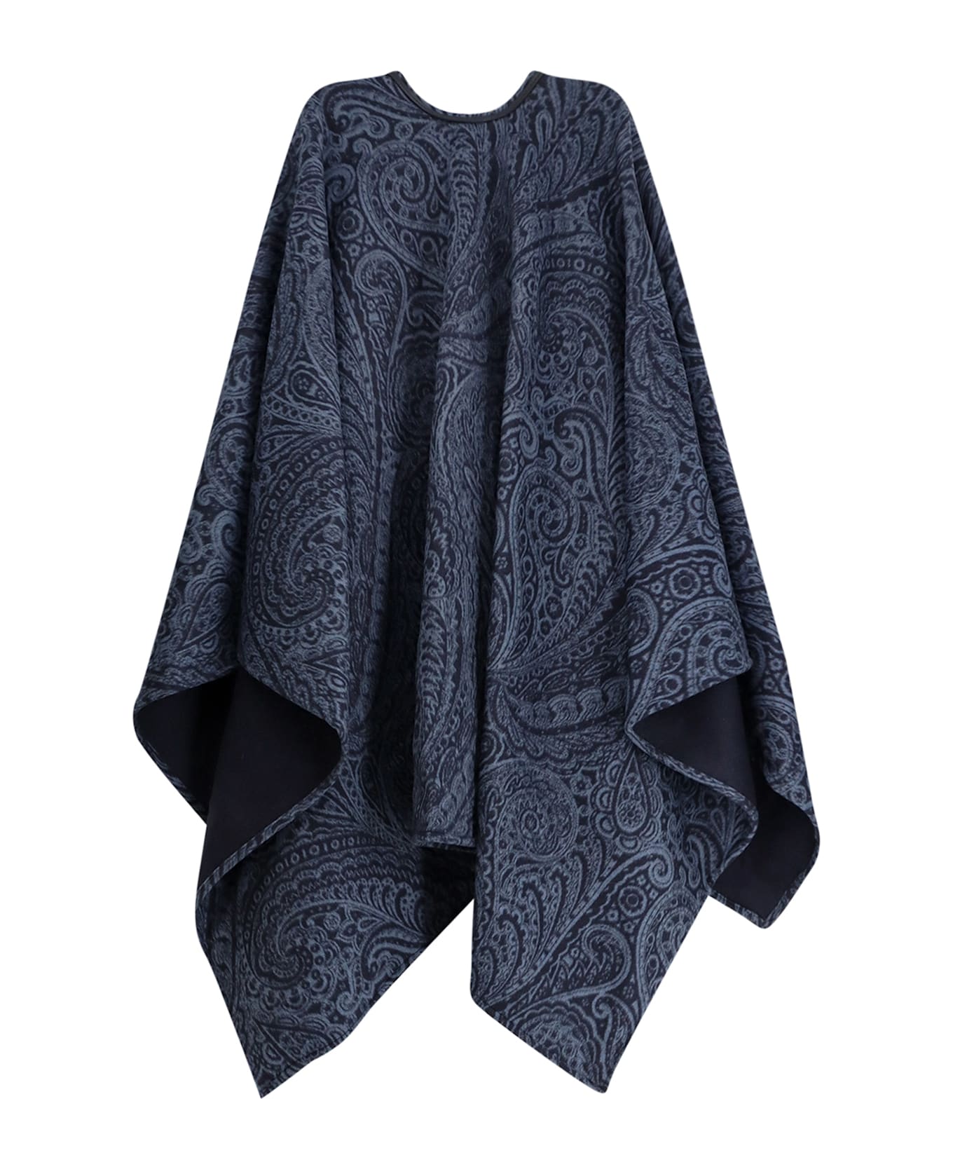 Etro Wool And Cashmere Cape - Clear Blue
