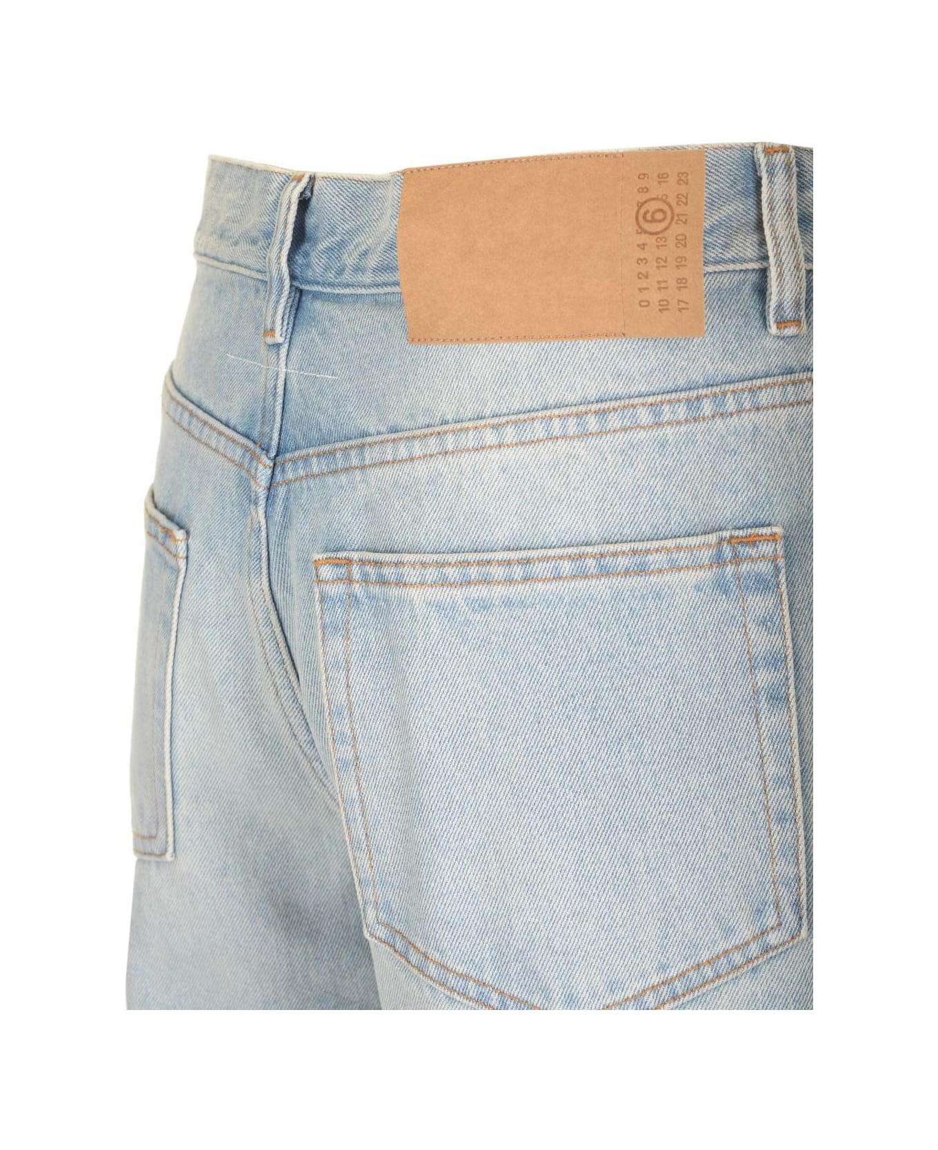 MM6 Maison Margiela 5-pocket High-waisted Trousers - Light blue