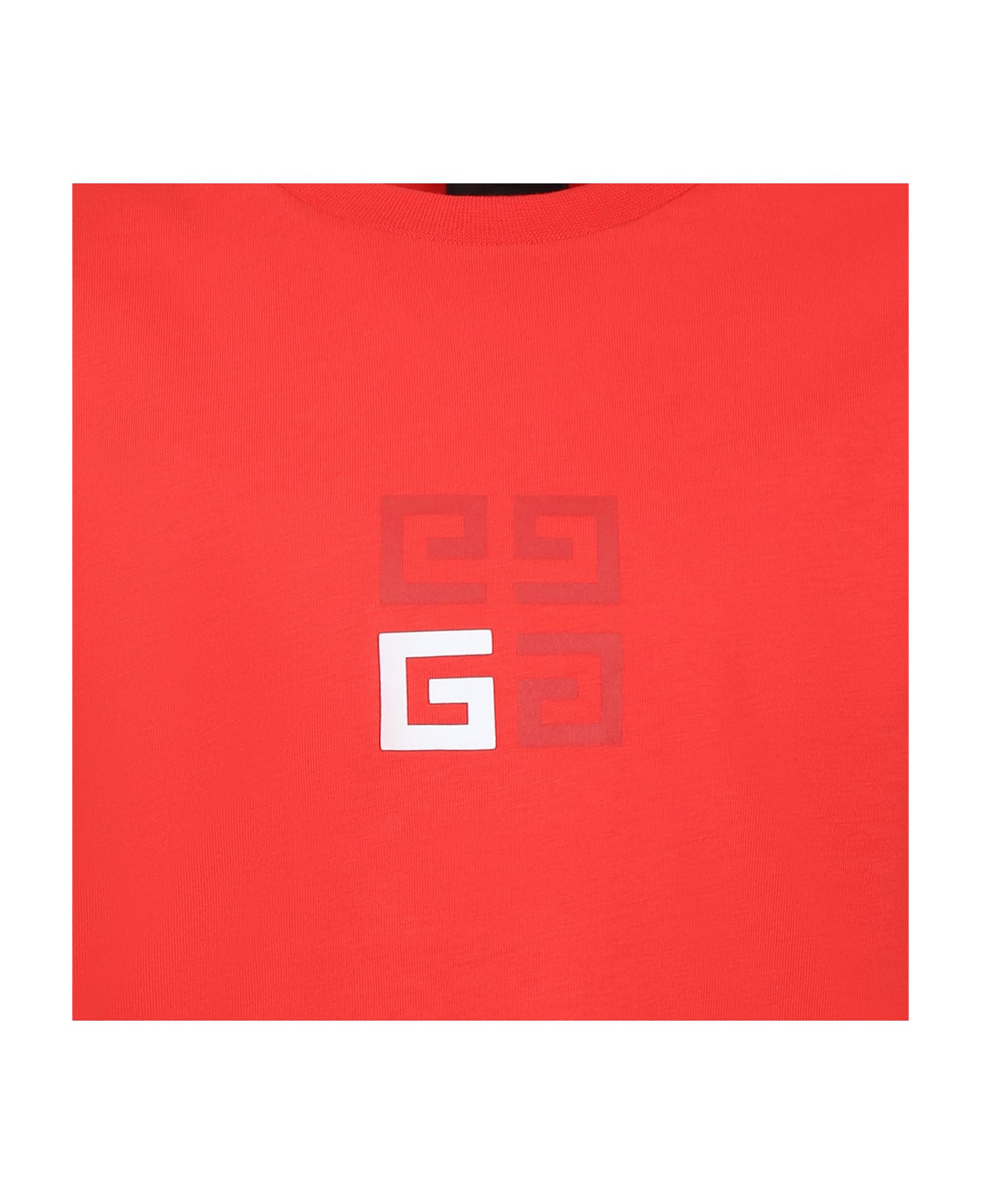 Givenchy Red T-shirt For Boy With 4g Motif - Red