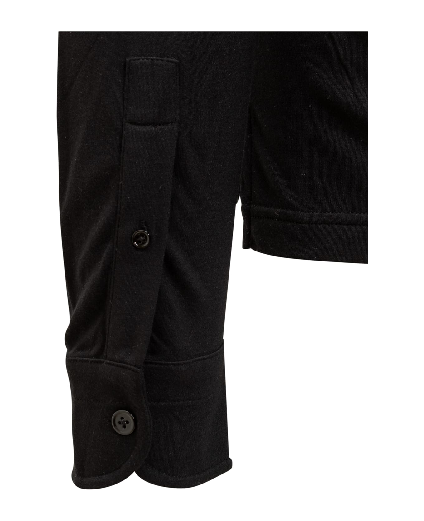 Tom Ford Black Polo Shirt In Cotton Blend Man - BLACK