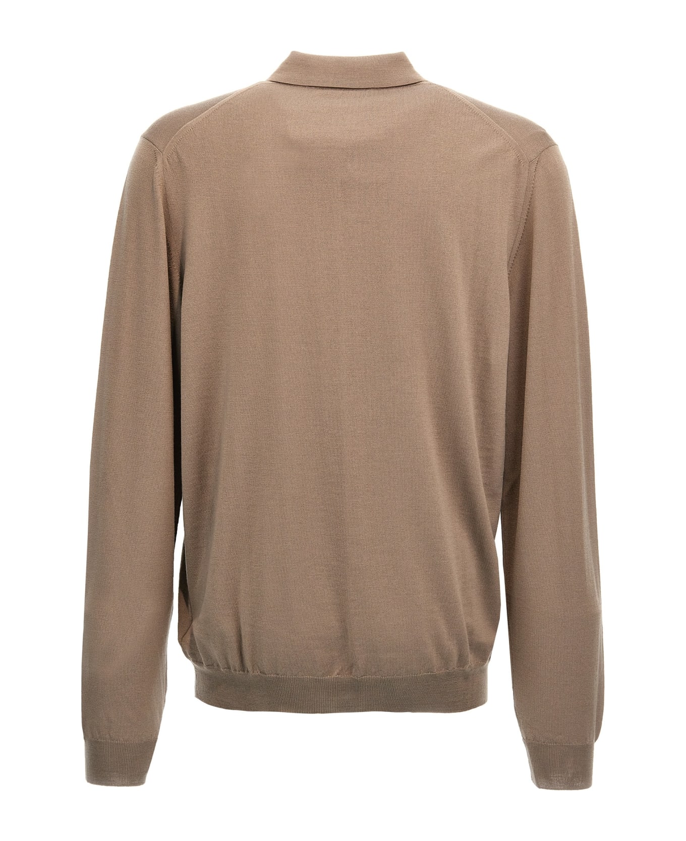 Zanone Virgin Wool Polo Shirt - Beige