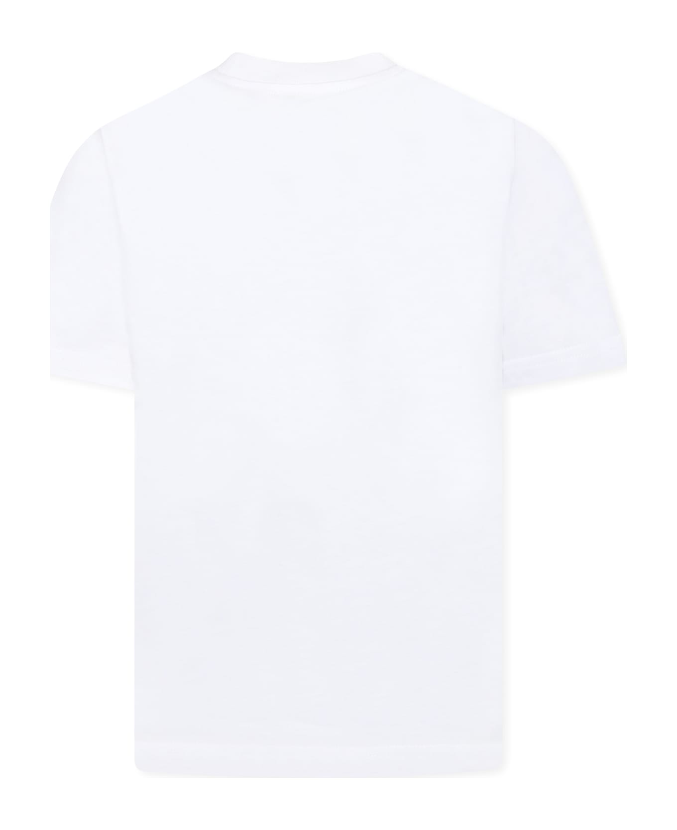 Dsquared2 White T-shirt For Boy With Black Logo - White