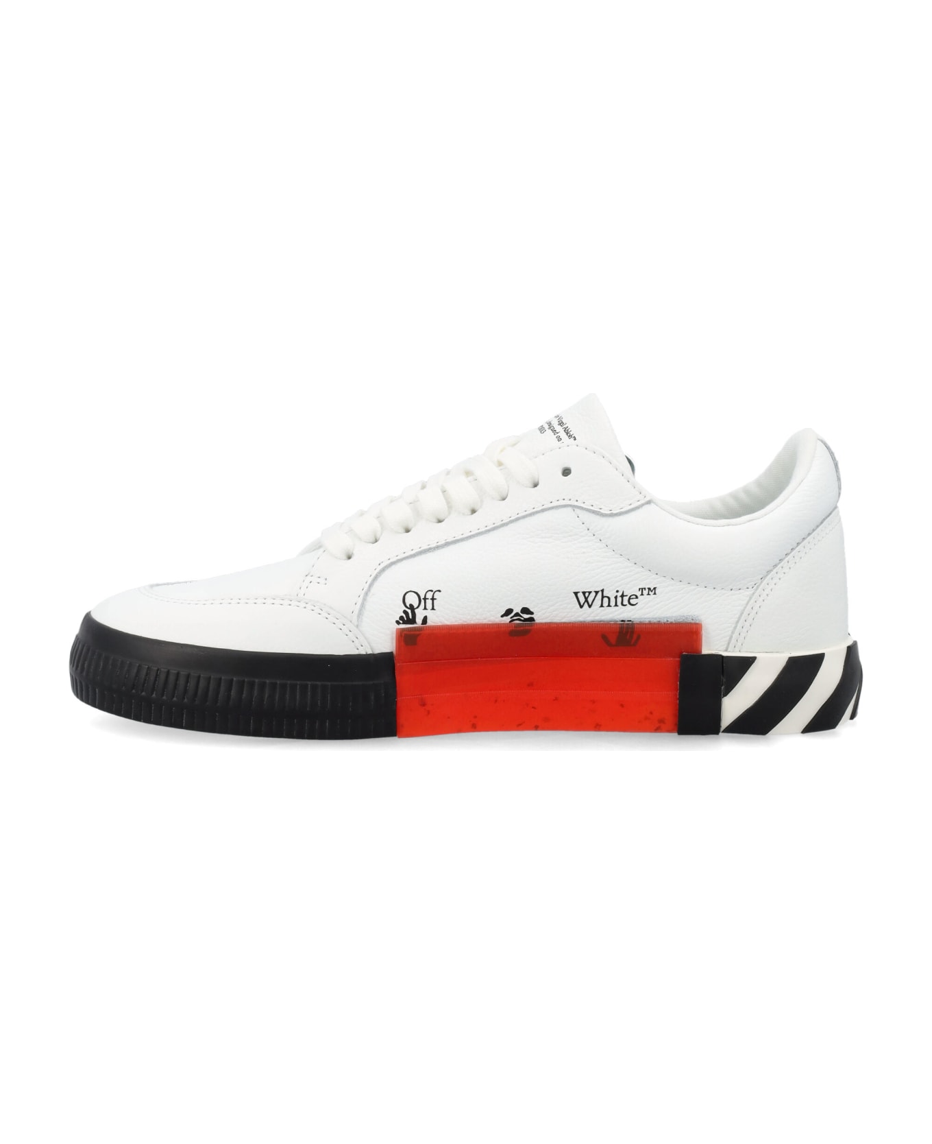 Off-White Low Vulcanized Leather Sneakers - WHITE