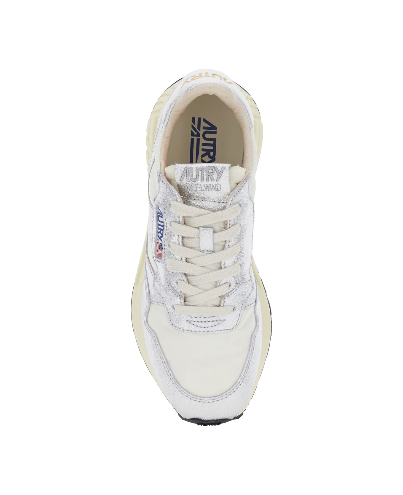 Autry 'reelwind' Metallic Low Top Sneakers With Logo Patch On Tongue And Side And Logo Lettering On The Heel In Suede Woman - Metallic