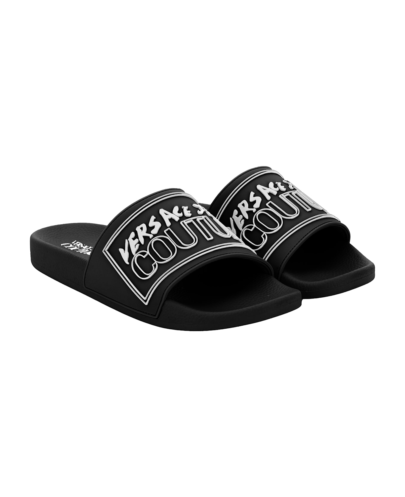Versace Jeans Couture Men
s Pool Slides - Black