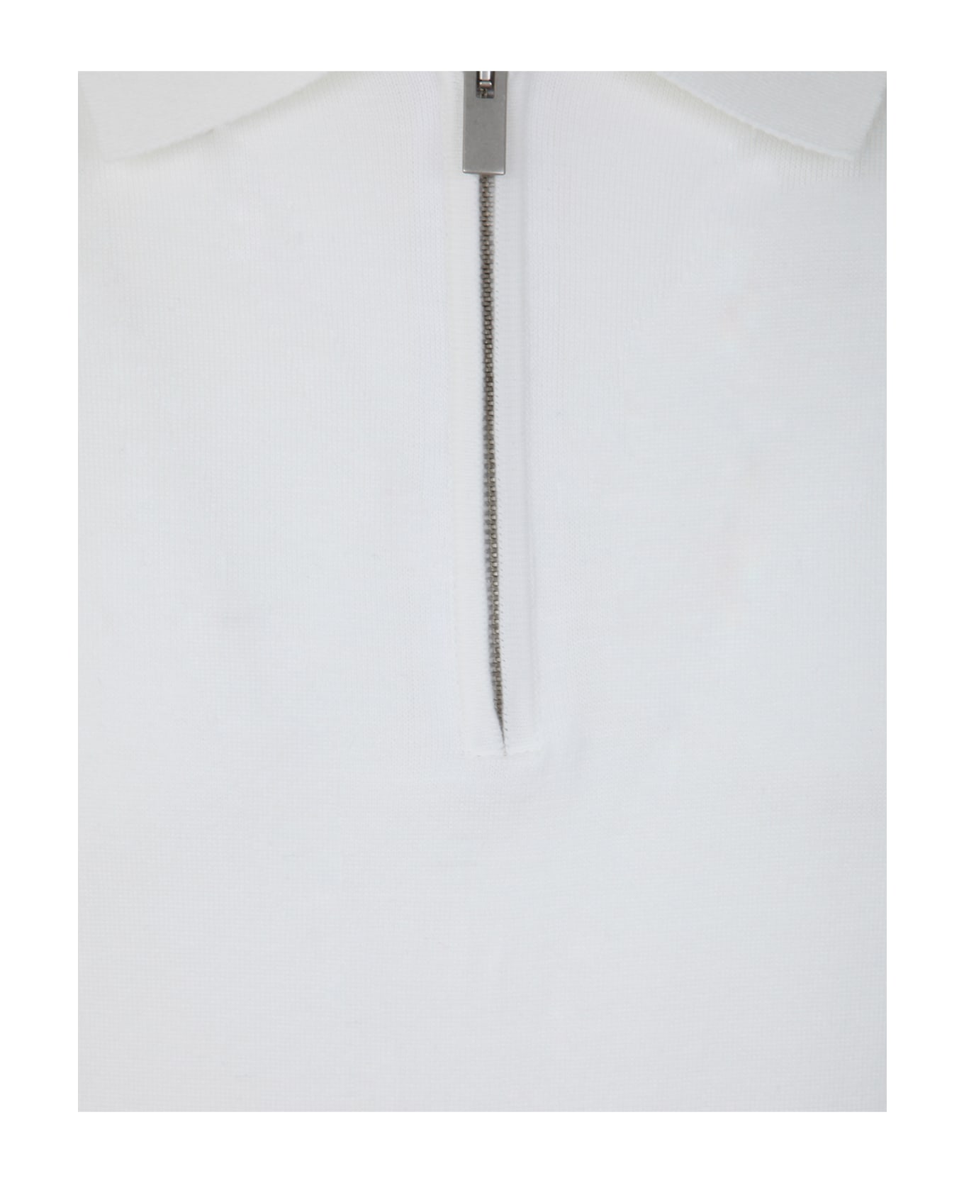 Filippo De Laurentiis Short Sleeve Zip Polo - White